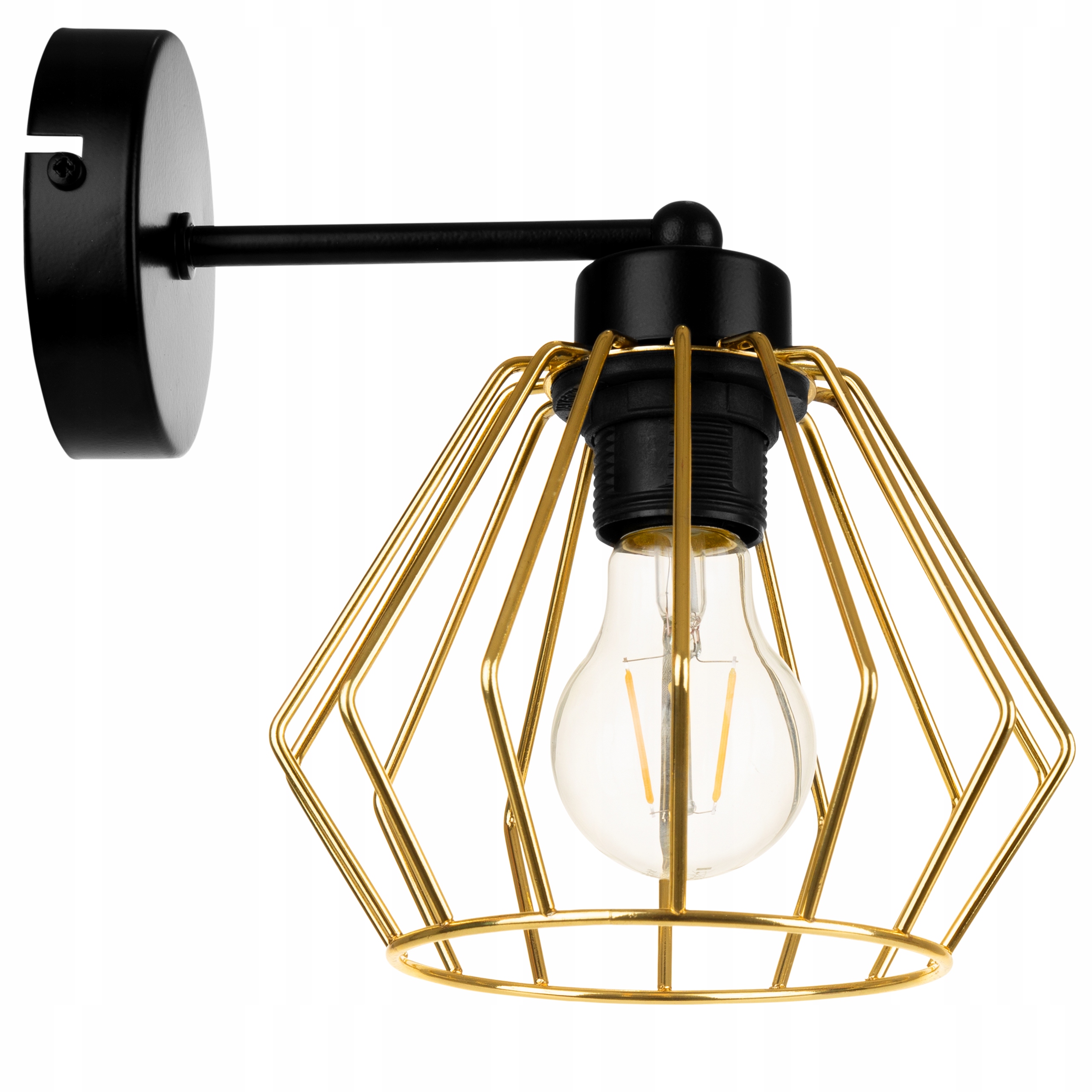 LAMPA ŚCIENNA KINKIET ZŁOTA PLAFON LED Z DRUTU