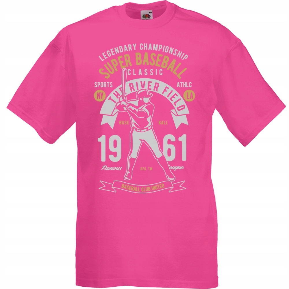 

Koszulka baseball kij baseballowy XXL fuksja
