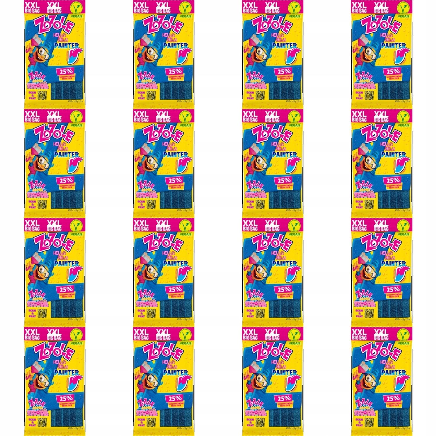 16 x 150 g Želé Bonbony Zozole painter blue měch Karton