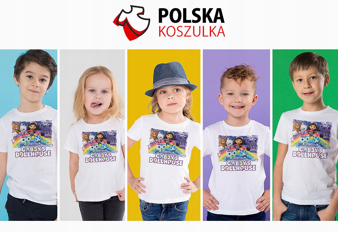 ZESTAW 3W1 KOSZULKA DLA DZIECI TATUAŻE NAKLEJKI KOCI DOMEK GABI 116 JAKOŚĆ Rodzaj gadżetu filmowy gamingowy książkowy, komiksowy muzyczny