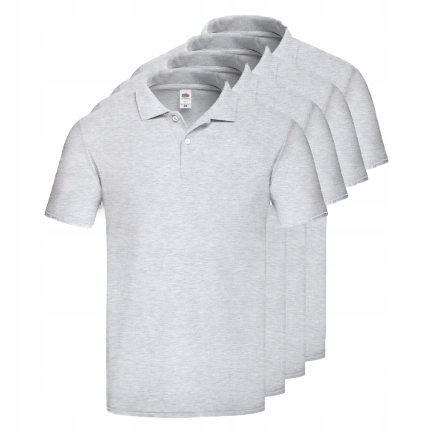 4x Polokošile Original Fruit of the Loom Heather Gray M
