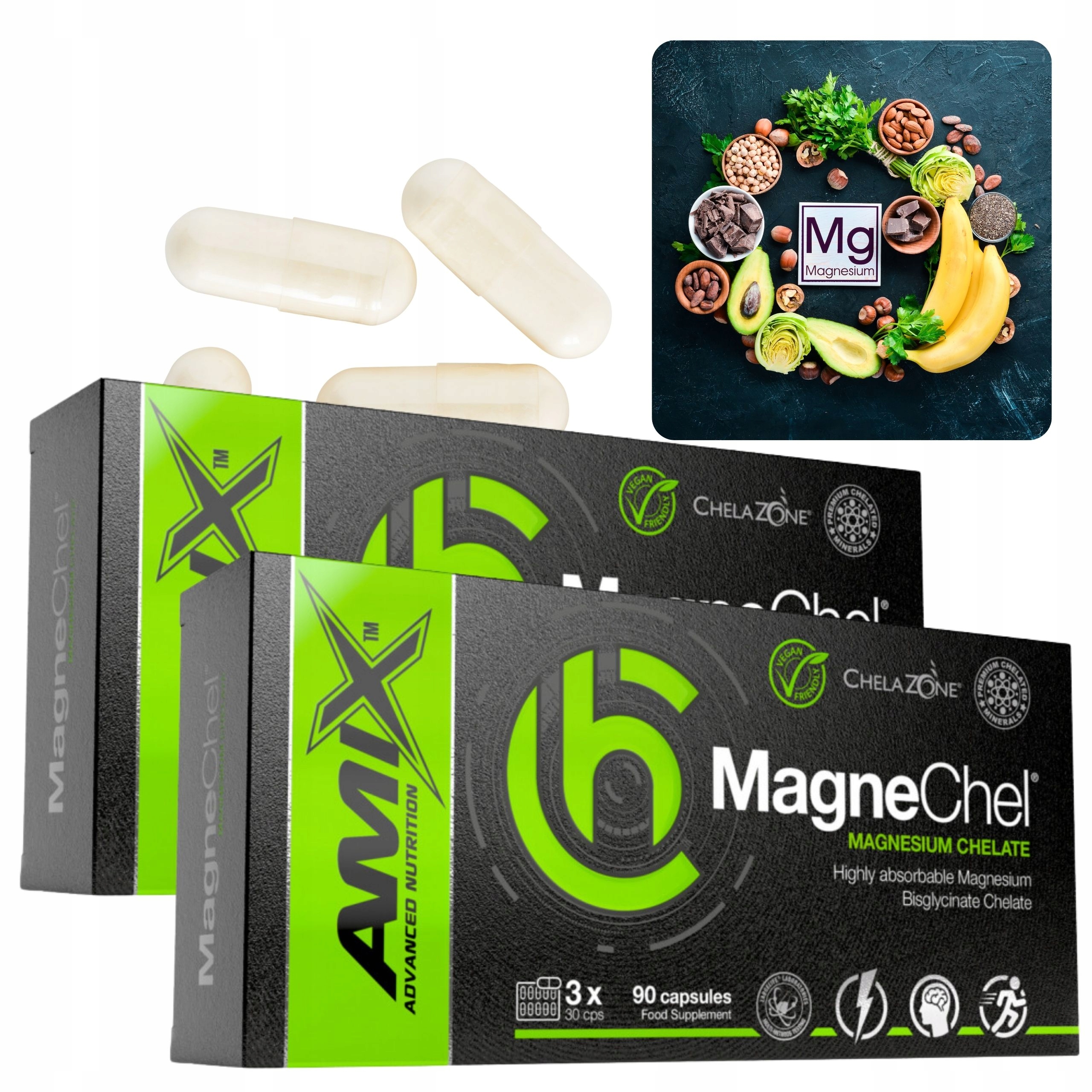 Magnesium Bisglycinate Chelát hořčíku Hořčík na křeče, pro sportovce