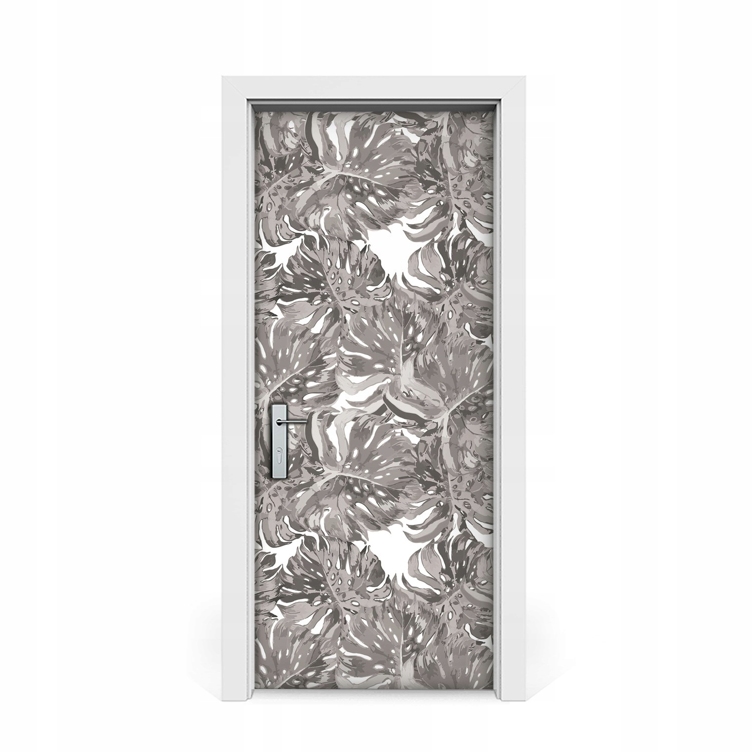 

Naklejka na drzwi okleina Szare liście 85x205