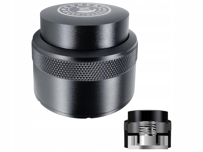 Levně Tamper na kávu 53 mm pružinový s plochou základnou pro espresso kávovar