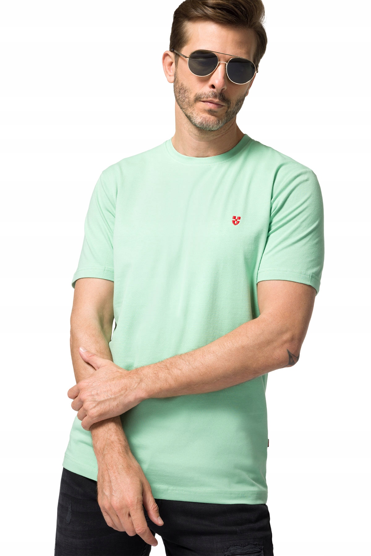 

Koszulka T-shirt Zielona z Haftem Próchnik PM2 L