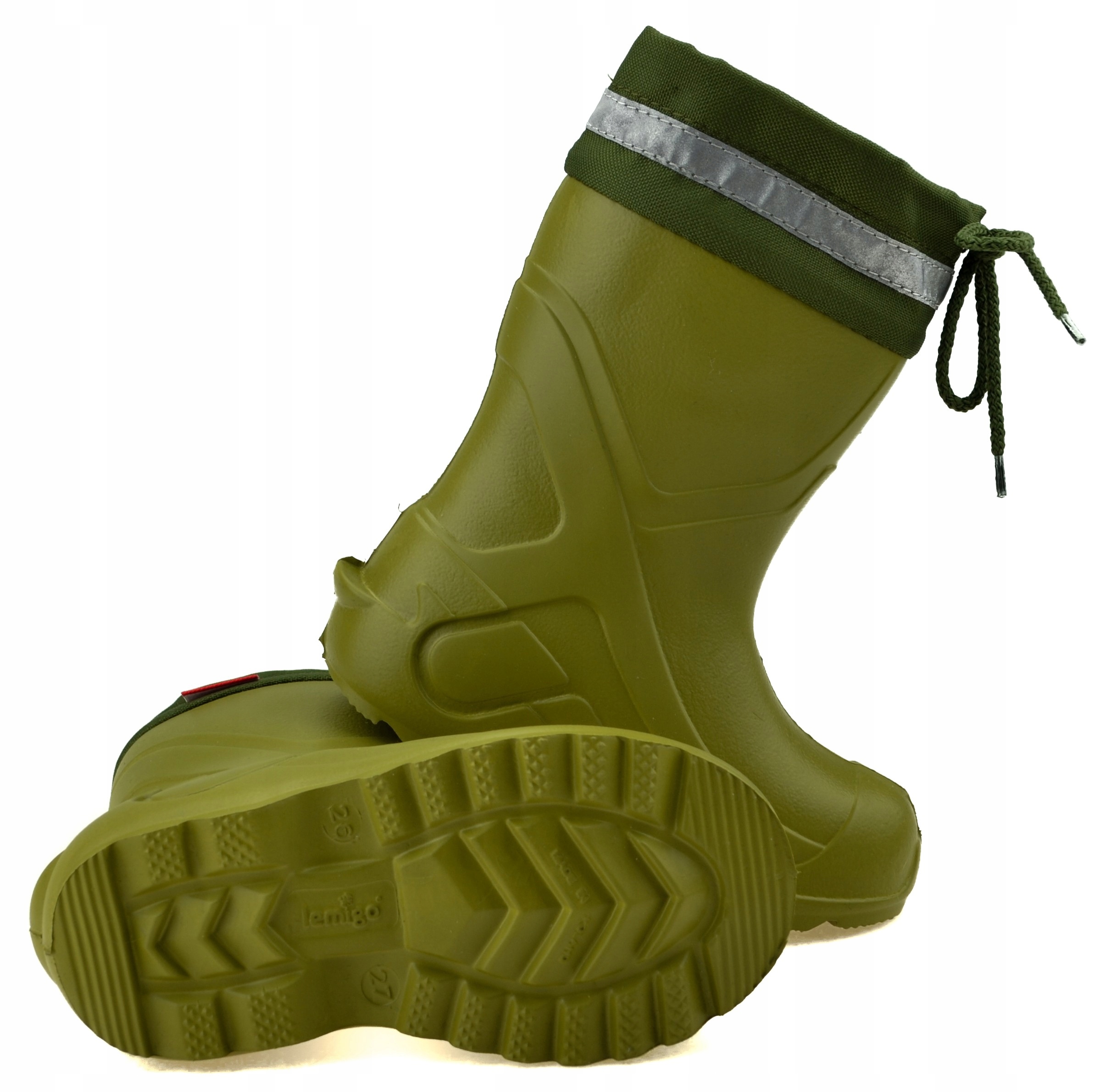 Dziecięce Kalosze piankowe Camp oliwkowe lekkie 30 Rodzaj zapięcia Sznurowadła