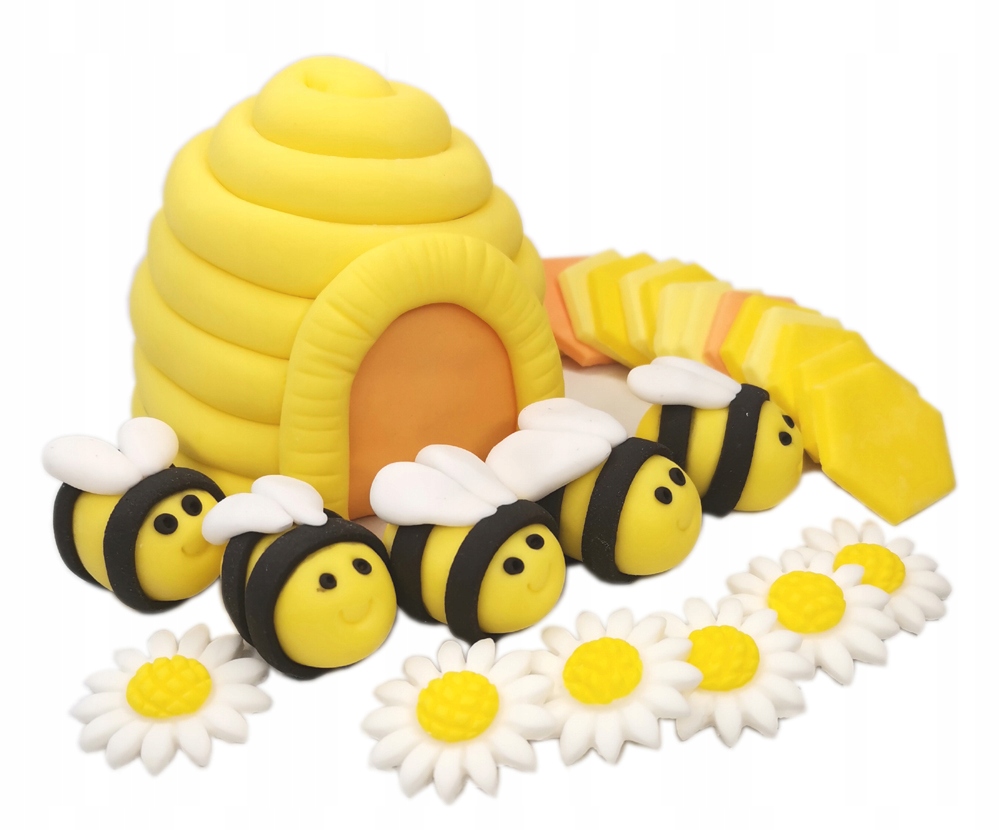 Levně Sada na dort Ul a včelky včela 5ks dlaždice květiny /ULK6