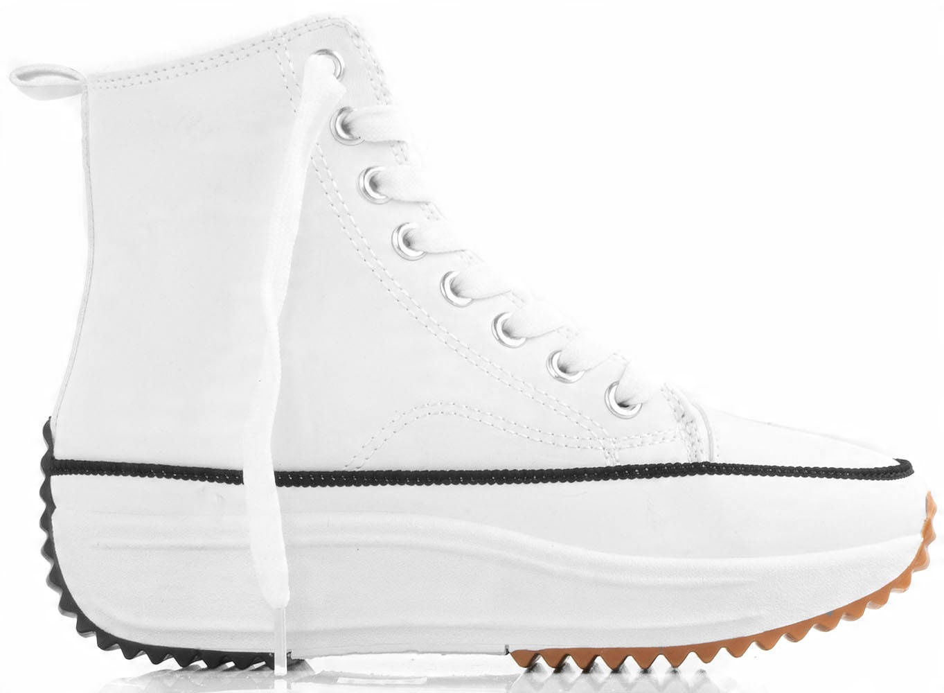 

6008 Białe Wysokie Trampki Sneakersy Platforma 40
