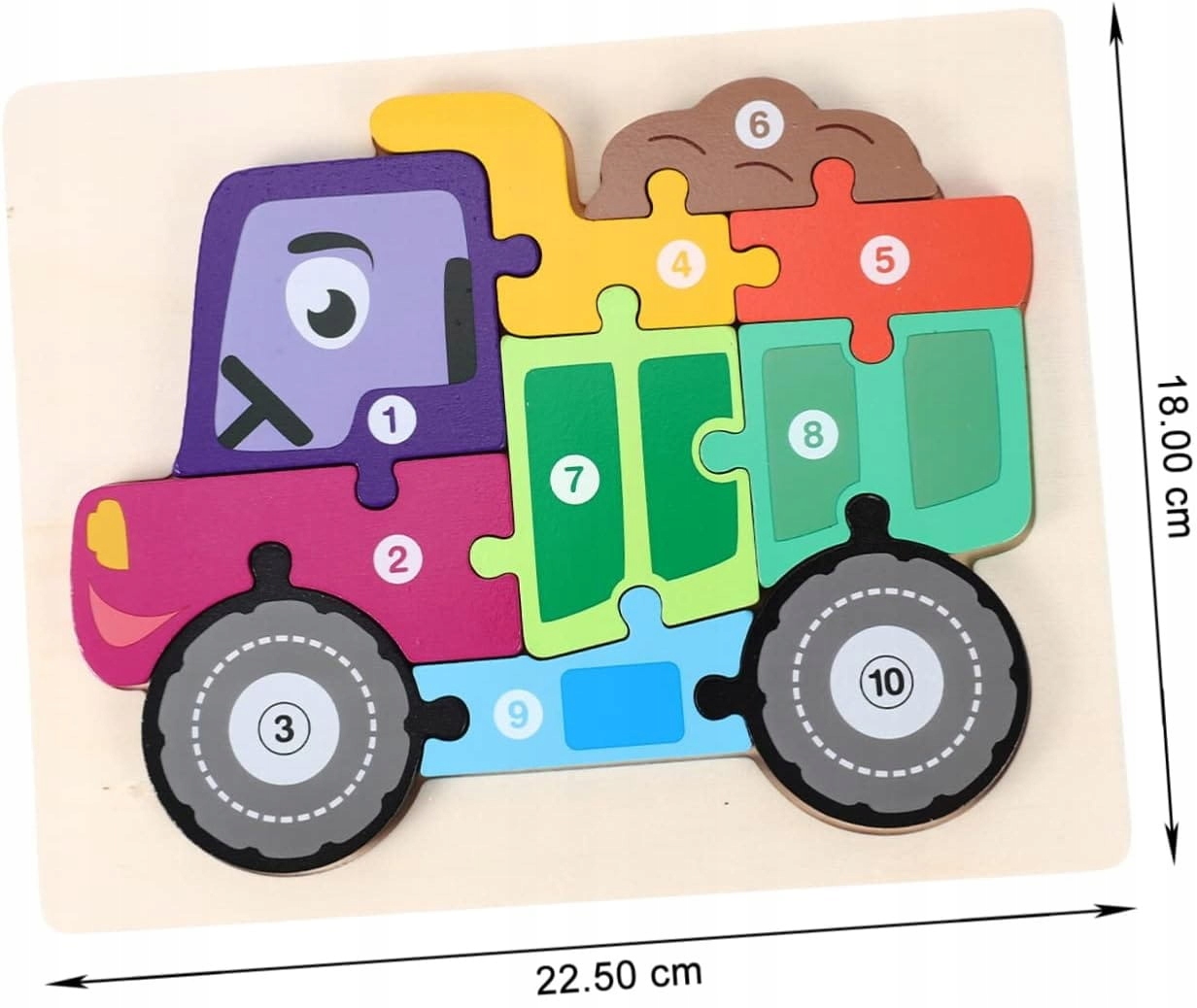 PUZZLE DREWNIANA UKŁADANKA CIĘŻARÓWKA MONTESSORI Marka inna