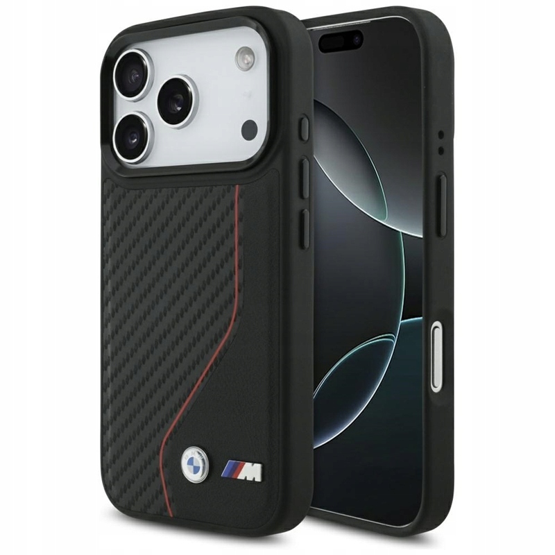 Bmw M Carbon Line & Logo MagSafe – Pouzdro pro iPhone 17 Pro (červené)