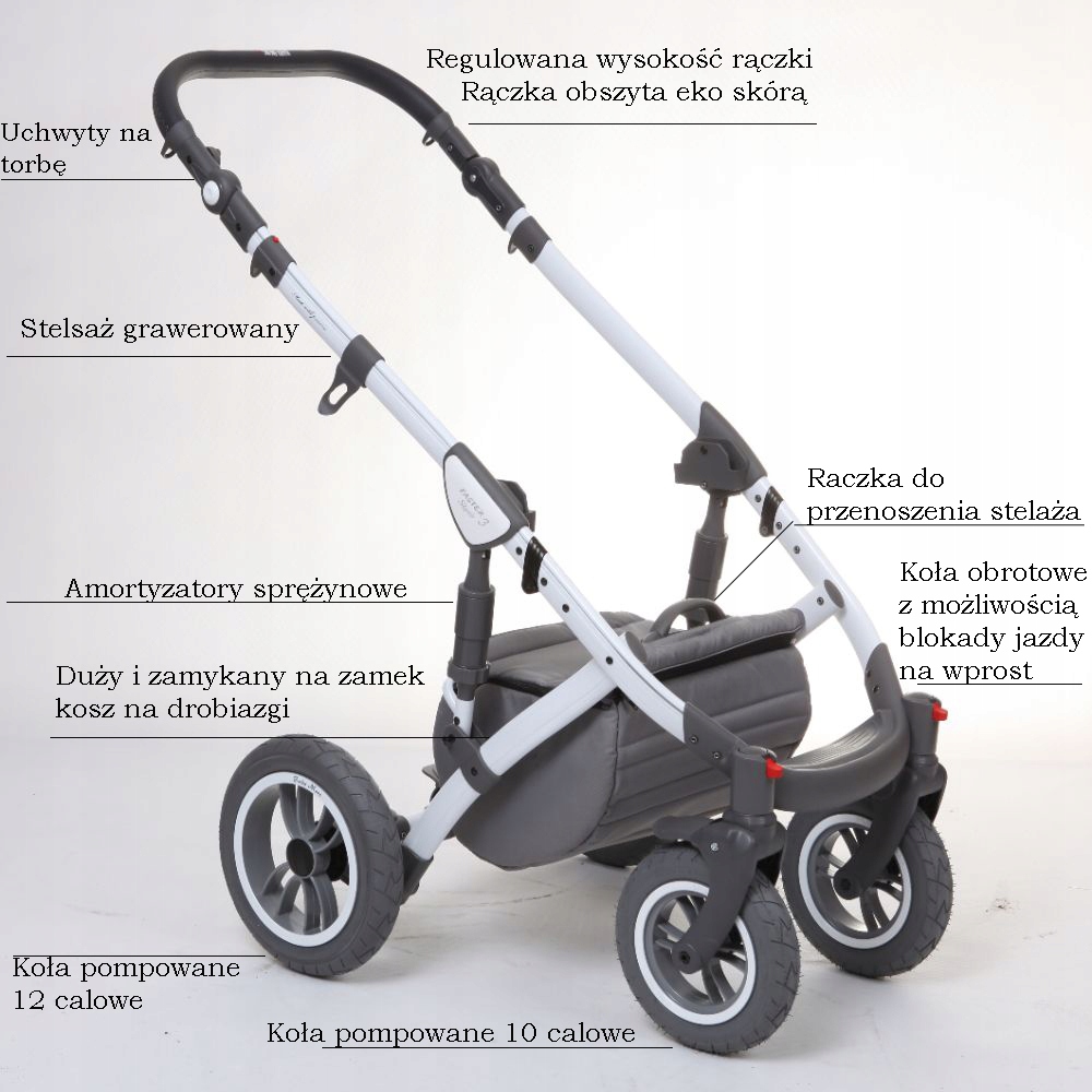 Wózek Baby Merc Faster Style 3w1 pudrowy róż 91C Liczba kół 4