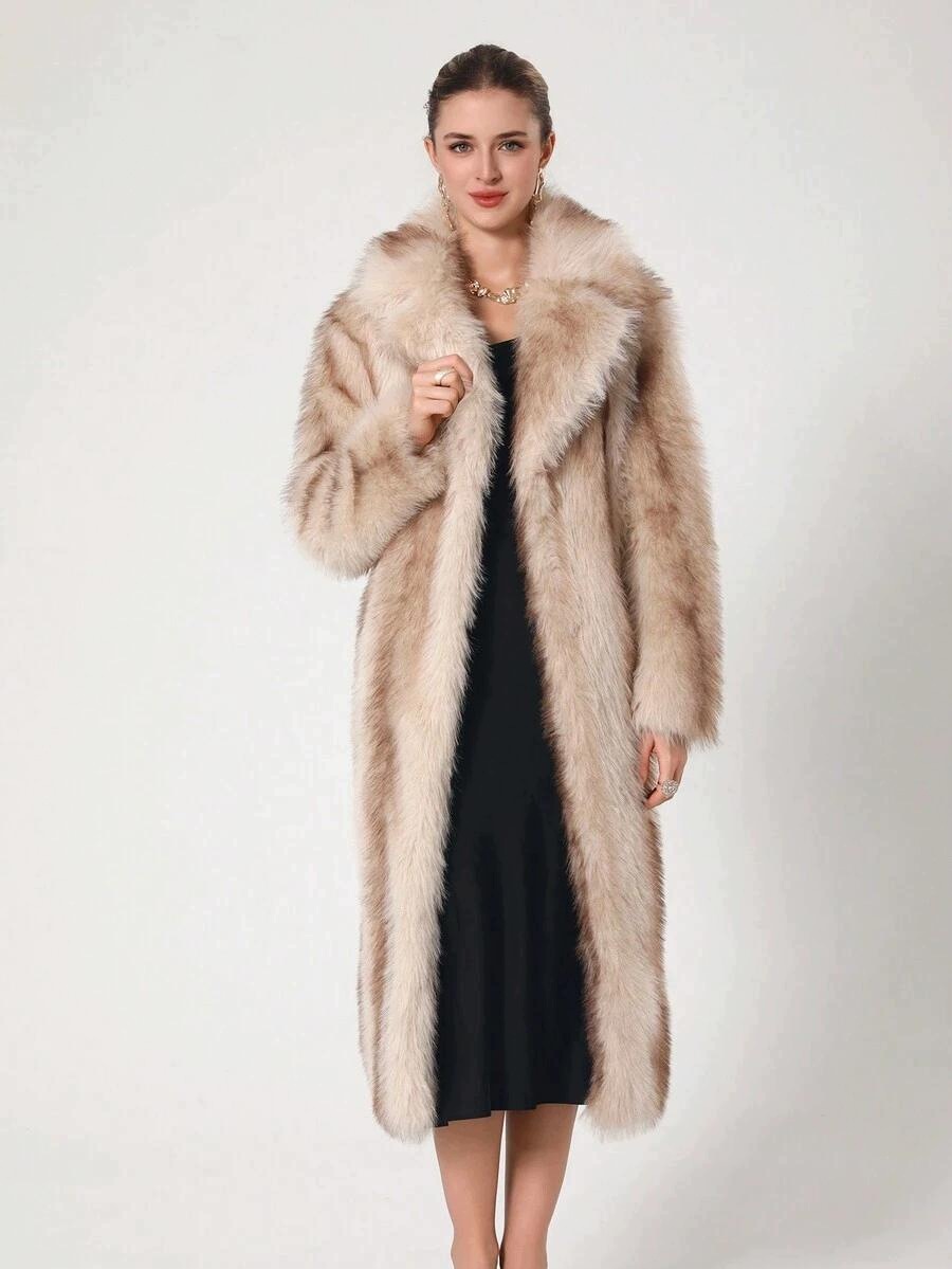 Shein Béžový Kabát Kožešina W01__L