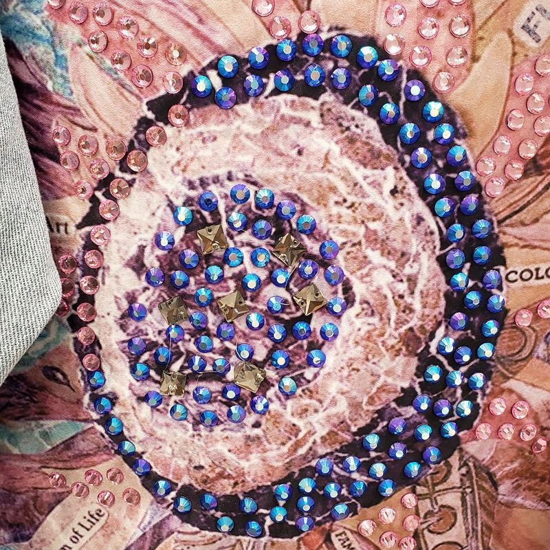 KURTKA JEANS DŻINSOWA KWIAT VINTAGE BOHO STYL XL Model OQjn5E4Ka8