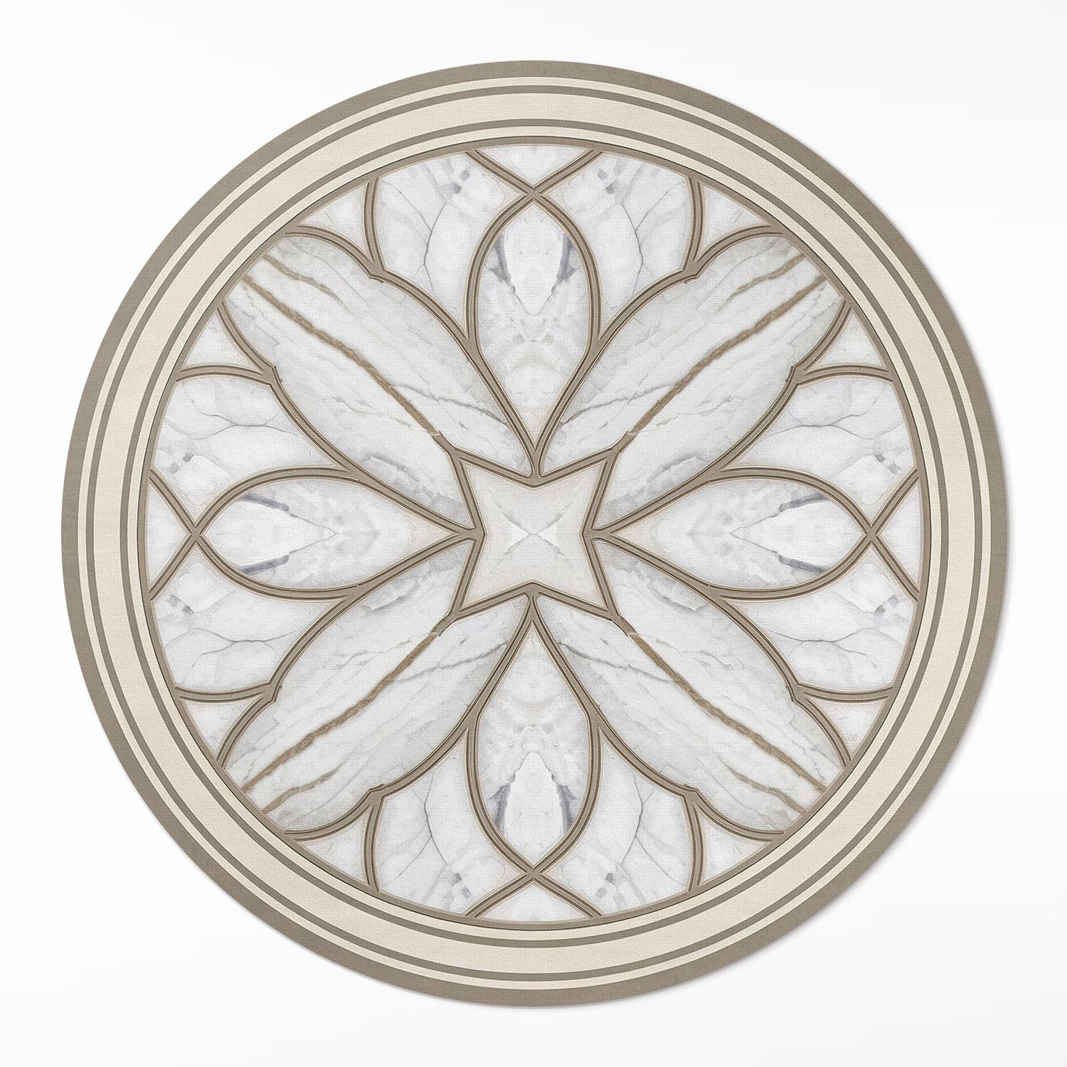 Dekorativní vnitřní Kulatý Koberec S Potiskem Mramorová vitráž ⌀ 130 cm