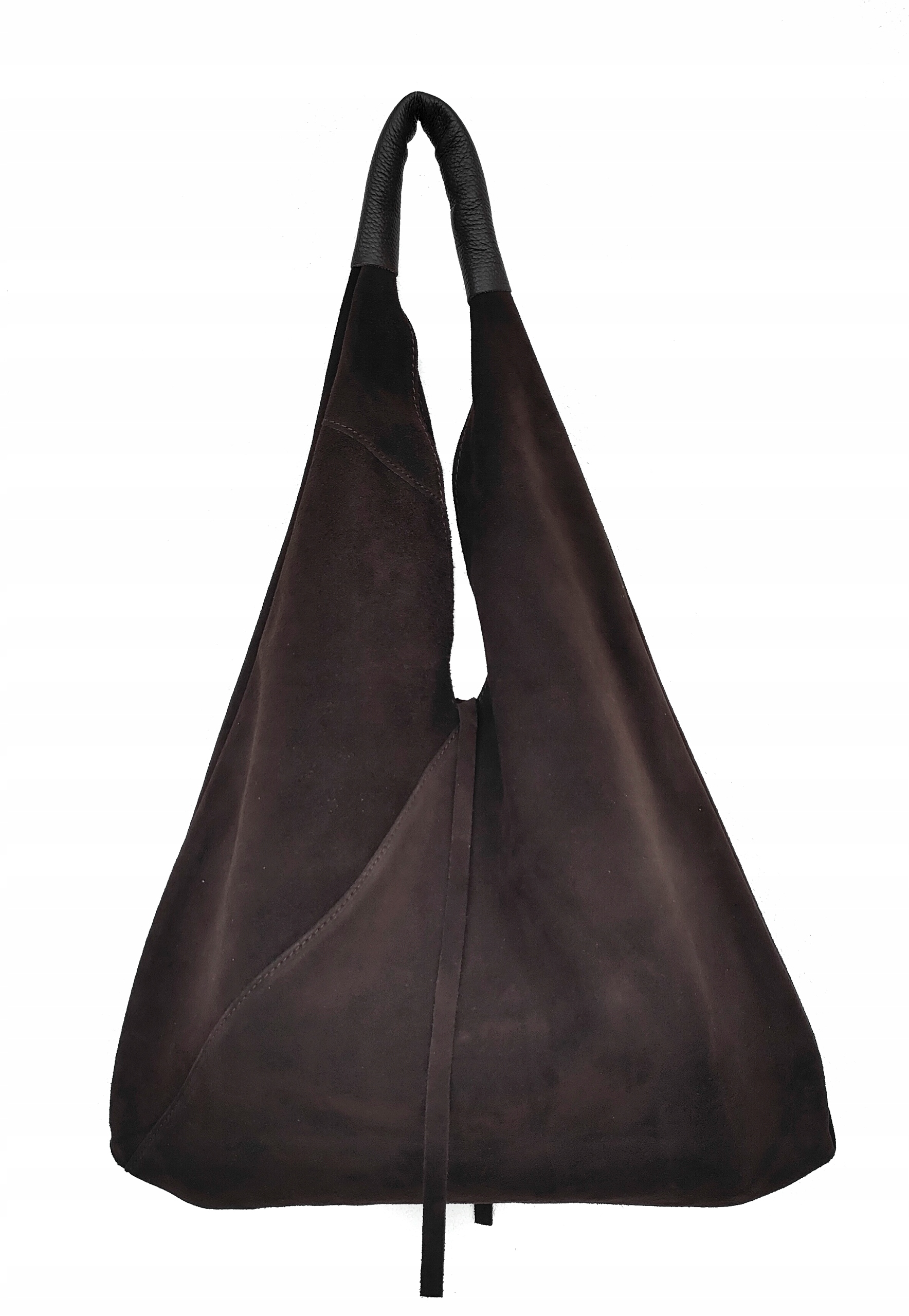 Semišový Maxi hnědý čokoládový sáček z přírodní kůže vera Laura Biaggi