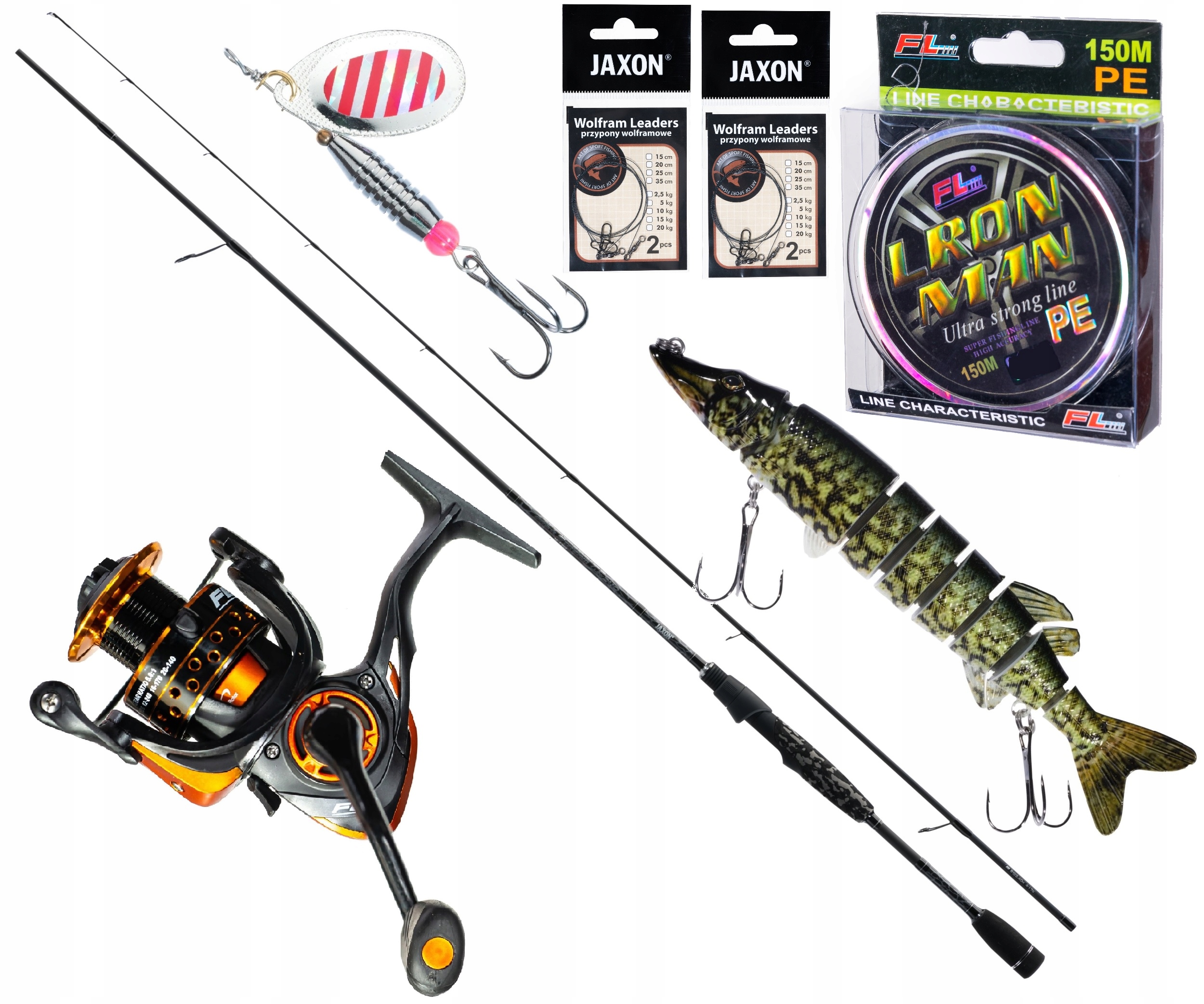 Zestaw Na Szczupaka Wędka Jaxon Kołowrotek
