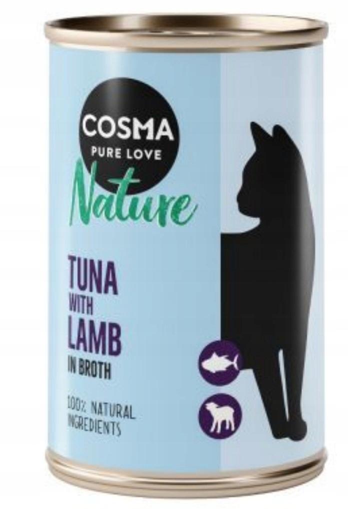 Balíček Cosma Nature, tuňák s jehněčím masem 12 x 140 g