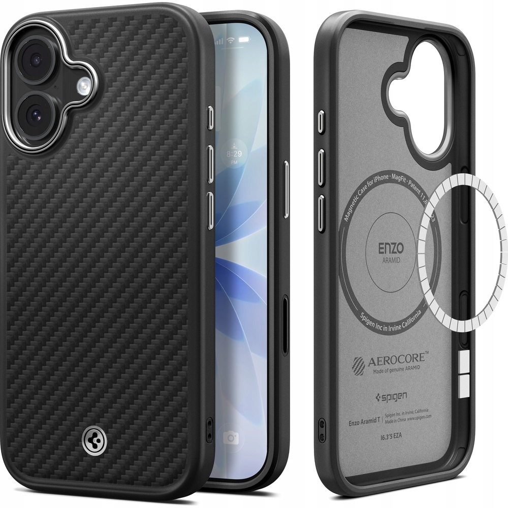 Pouzdro Spigen pro iPhone 17, pevná aramidová zadní kryt pro MagSafe, magnetické