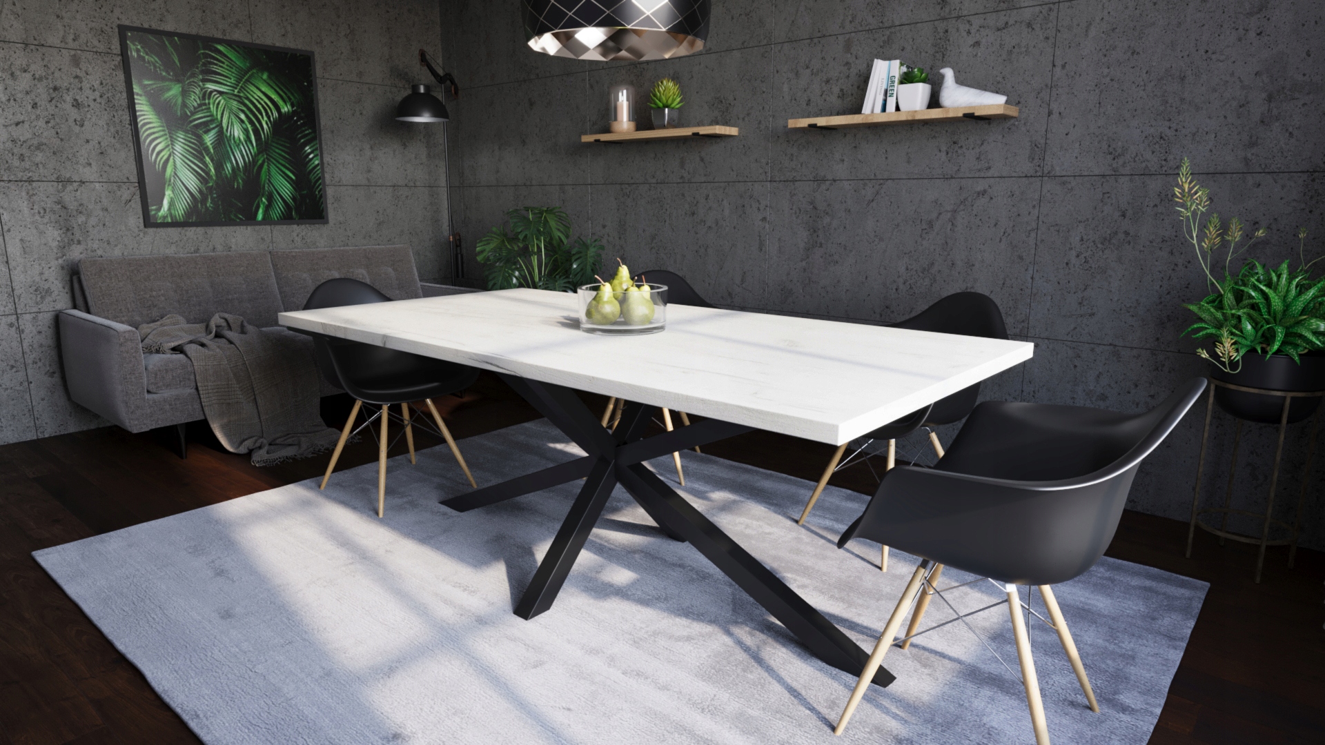 Stół Rozkładany Duży 180/280 x 80 cm LOFT Pająk EGGER Kolekcja LOFT