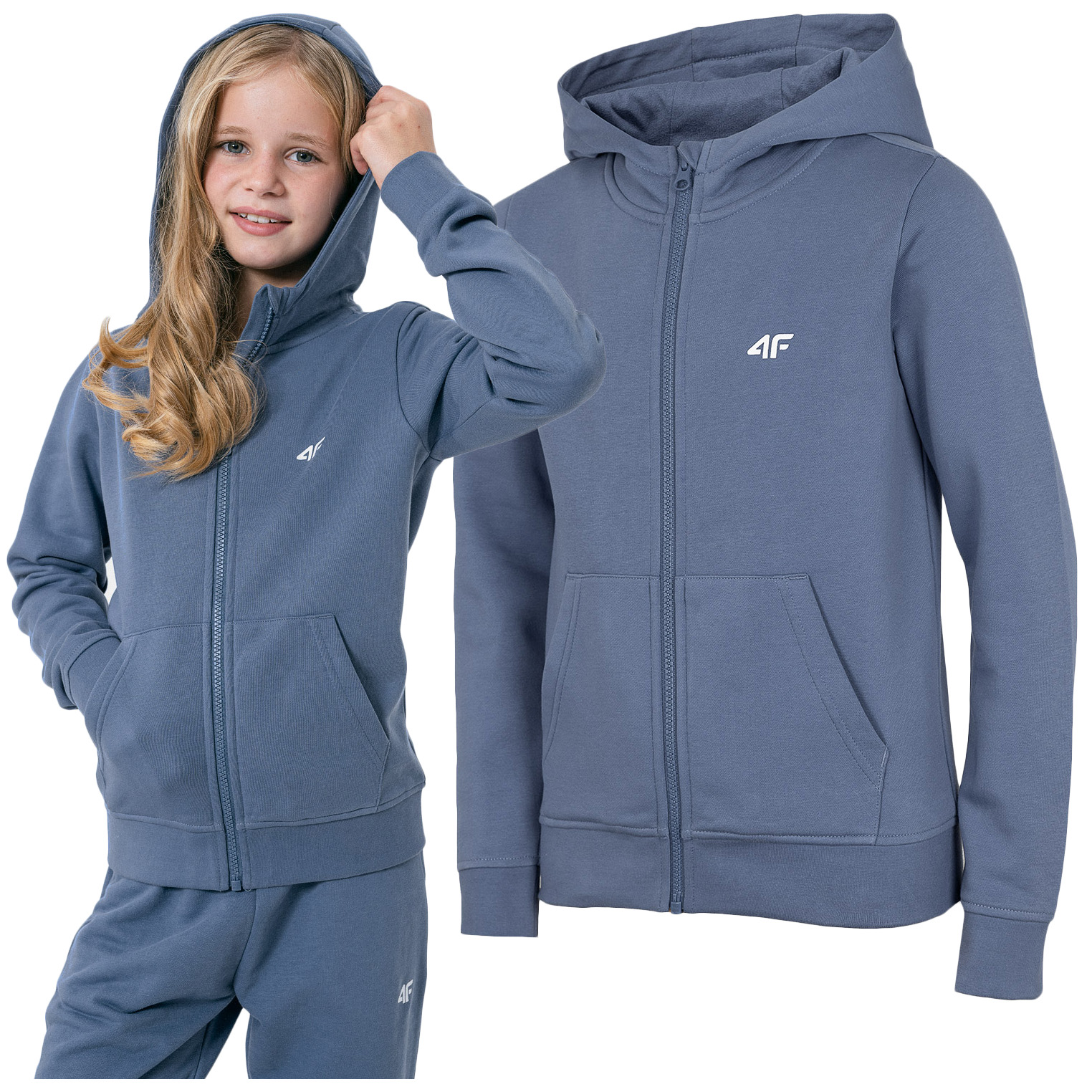 

Bluza Rozpinana 4F dresowa z Kapturem JBLD001 164