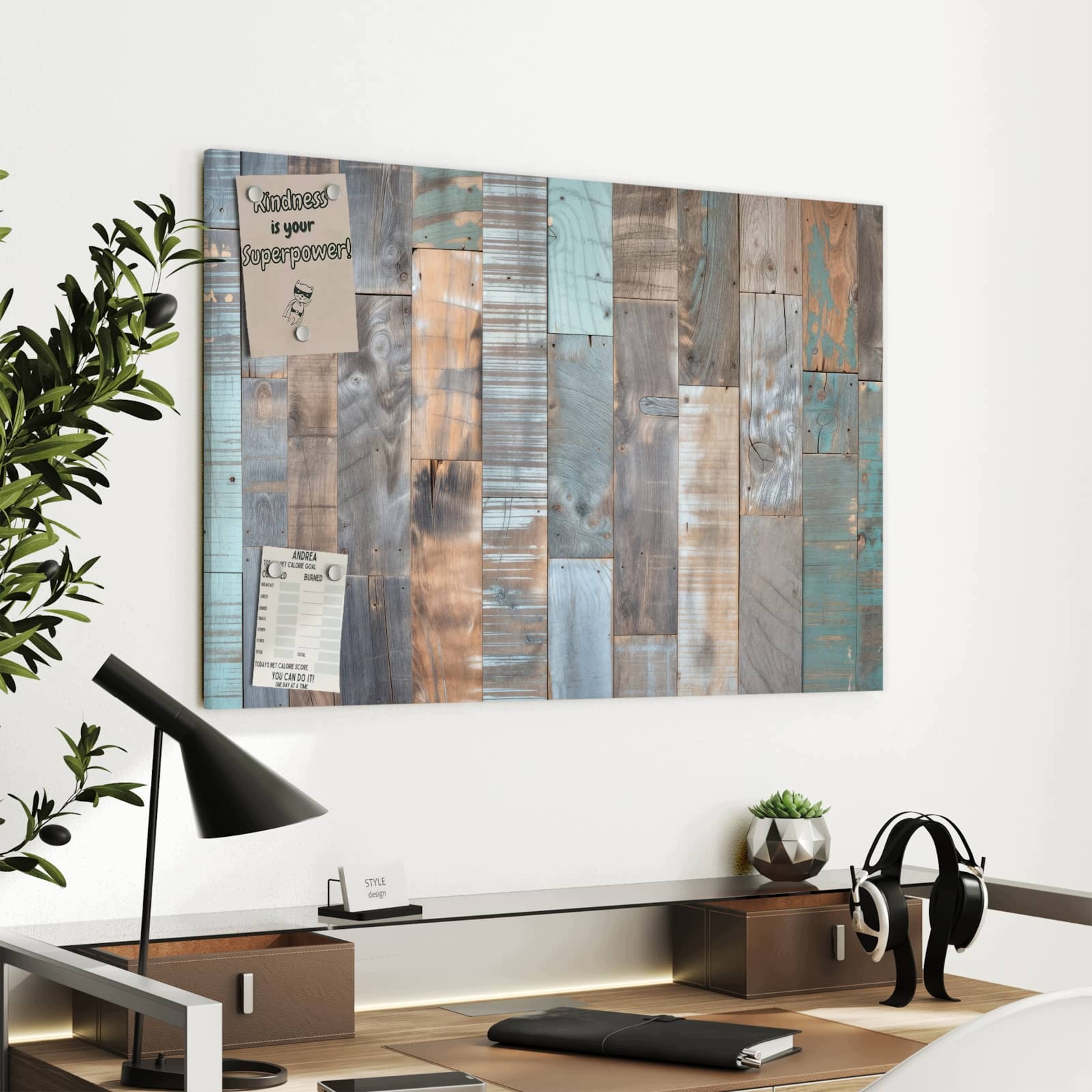 Magnetická tabule Prkna Vintage 90 × 60 cm