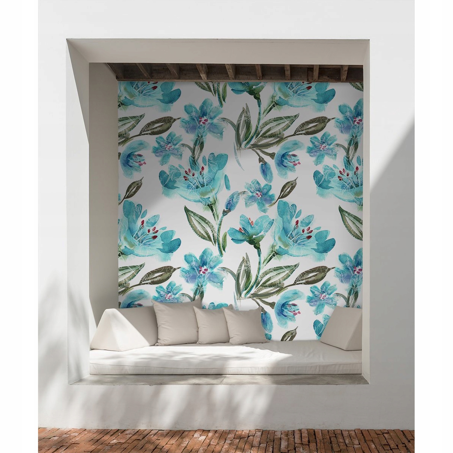 

Fototapeta do sypialni Turkusowe kwiaty 104x70 cm