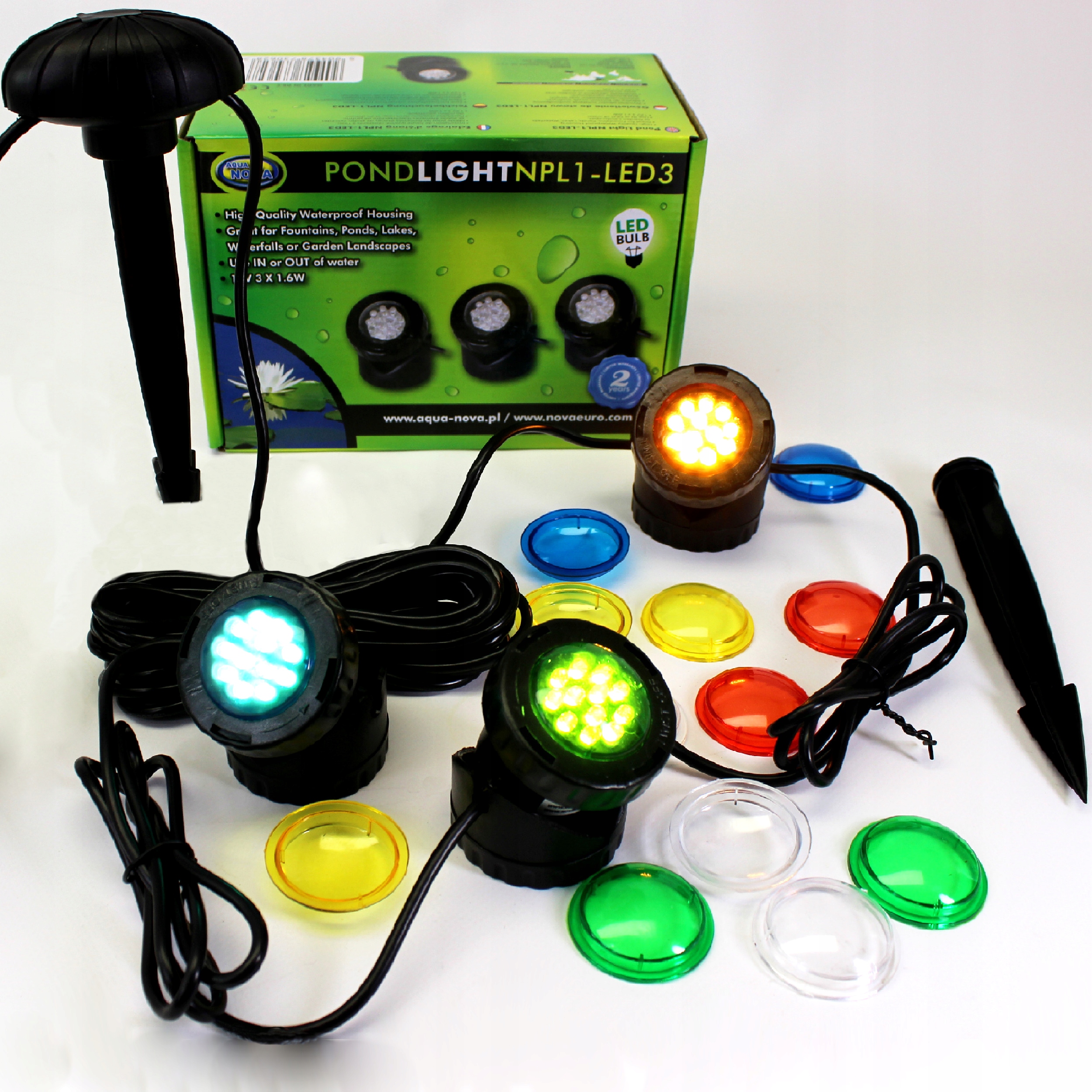 OŚWIETLENIE LED DO OCZKA WODNEGO STAWU OGRODU Marka Aqua Nova