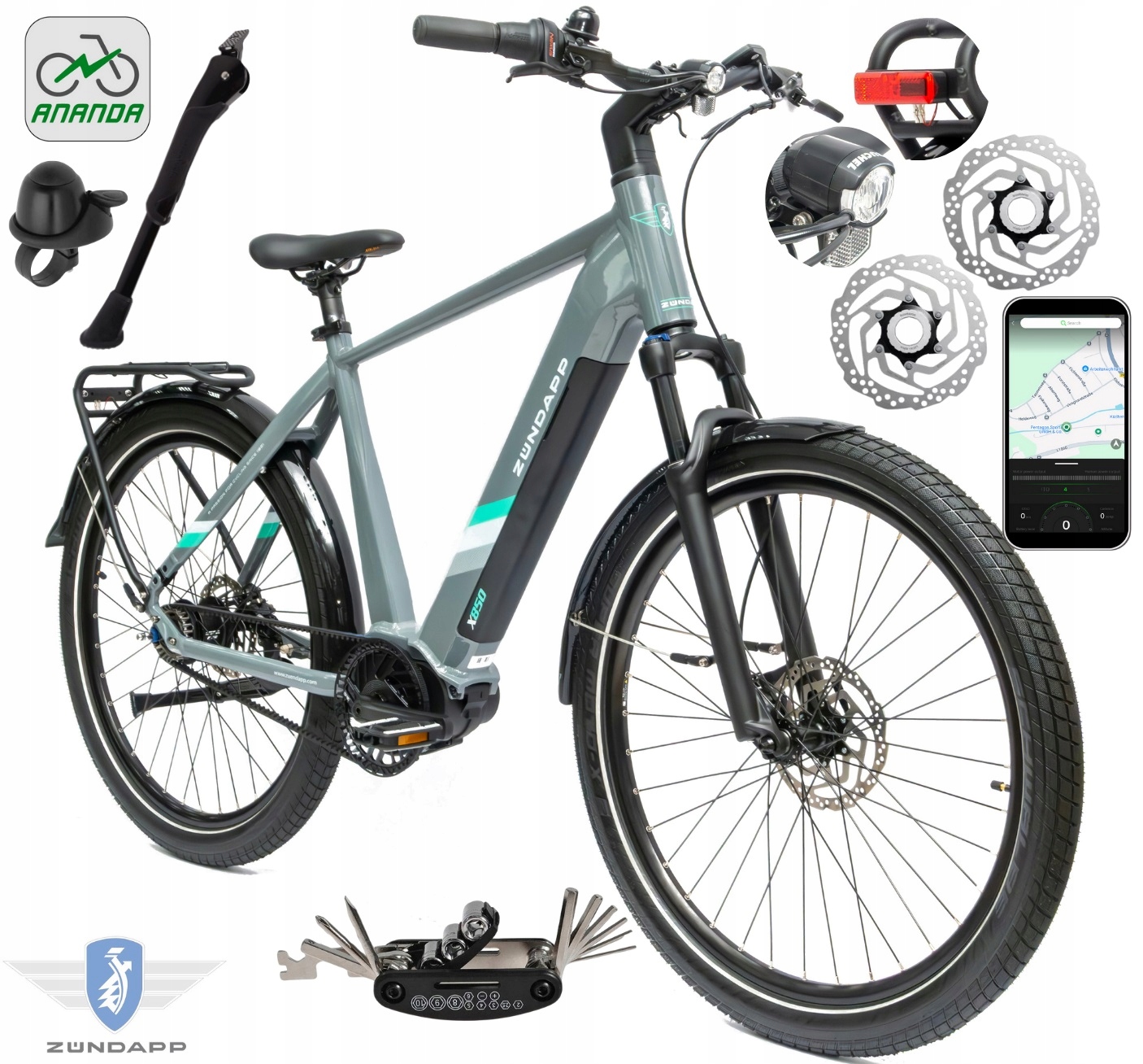 Rower Elektryczny Męski Miejski 27,5" Shimano Nexus LCD 250W Aplikacja 2025