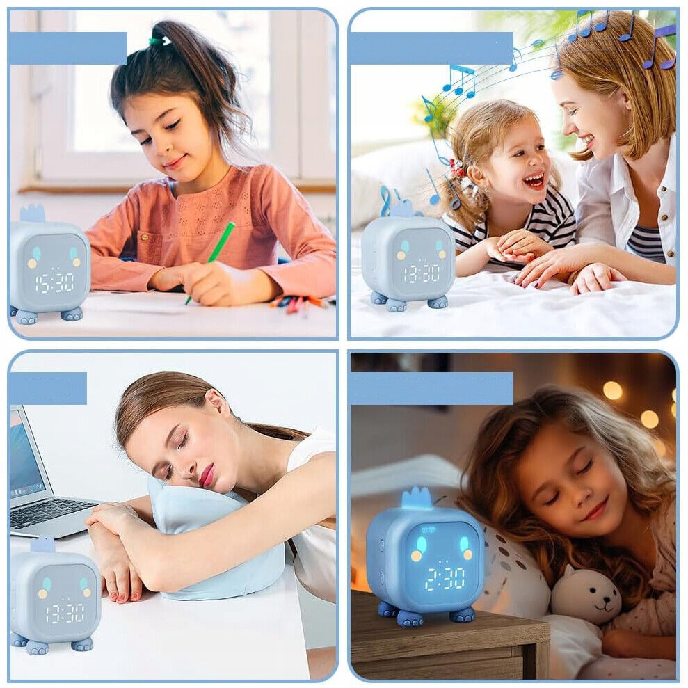 CYFROWY BUDZIK DLA DZIECI, DINOZAURY, ZEGAR Z LAMPKĄ NOCNĄ, FUNKCJĄ DRZEMKI Tarcza cyfrowa