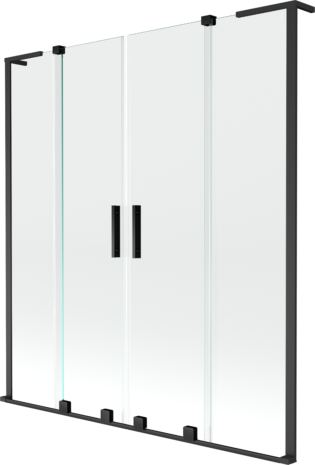 Mexen Velar L Skládací Vanová Zástěna 160x150 cm Černá Transparentní