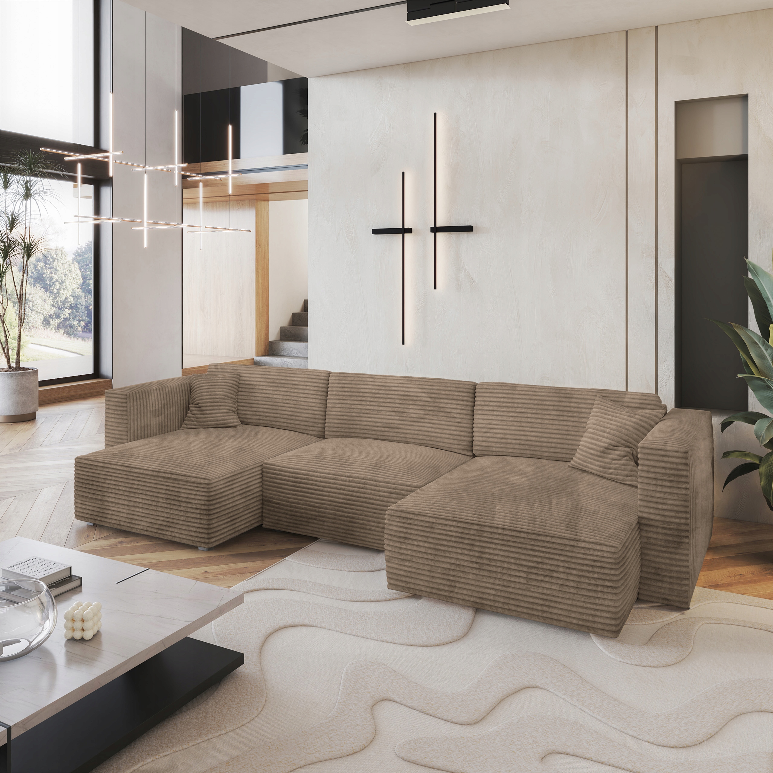 Rohová Sedací Souprava Sarmo Funkce Spaní Glamour Pú Rohová Sedací Souprava Manšestr Béžová