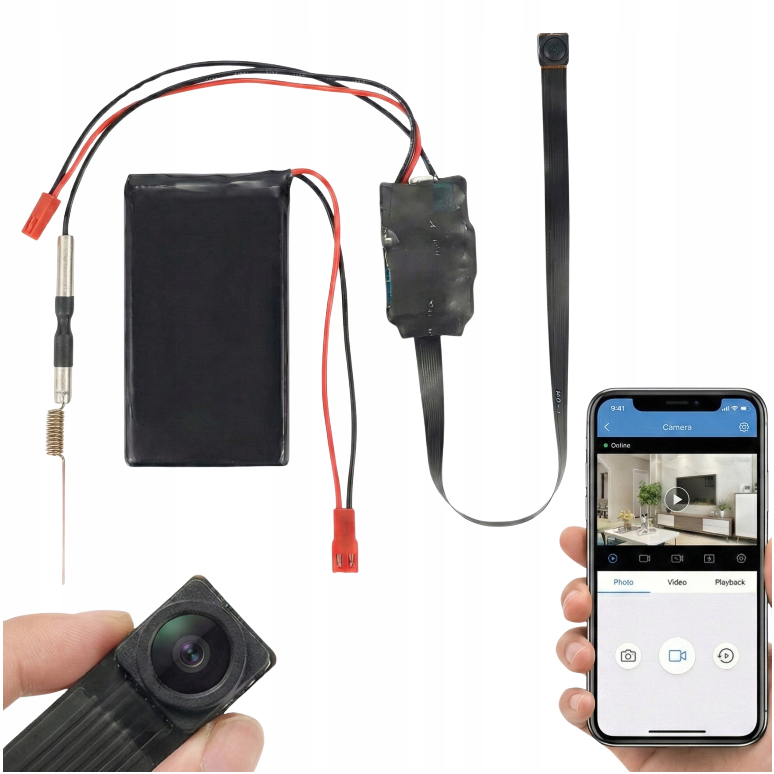 Mini Špionážní Kamera Skrytá Ip Wifi Detekce Pohybu Vzdálený Náhled 4K