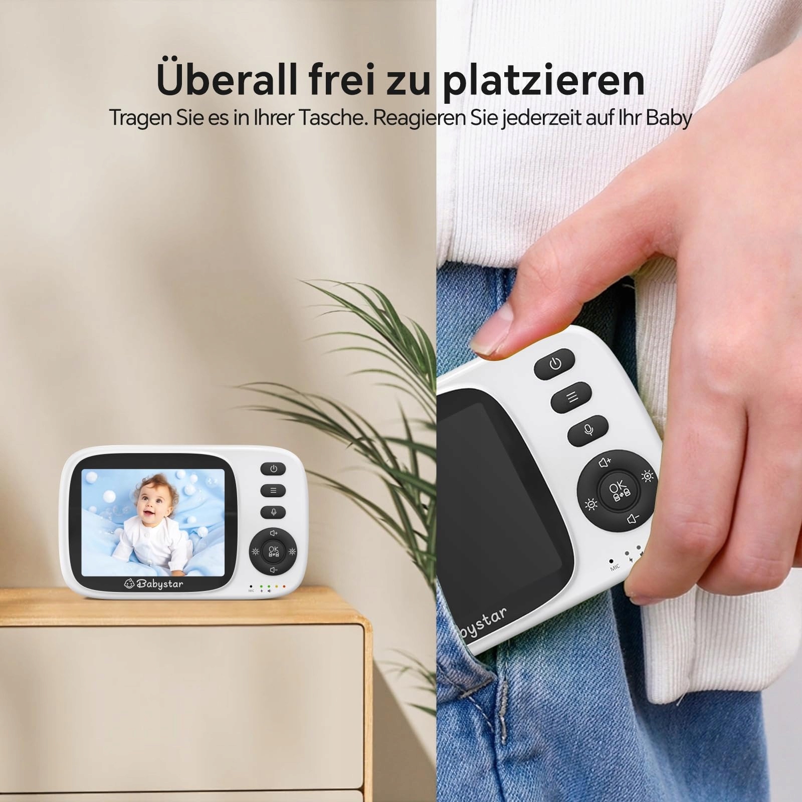 BABYSTAR Elektroniczna Niania Kamera 3.2" Nocny Tryb Audio VOX 2100mAh — miniatura 6