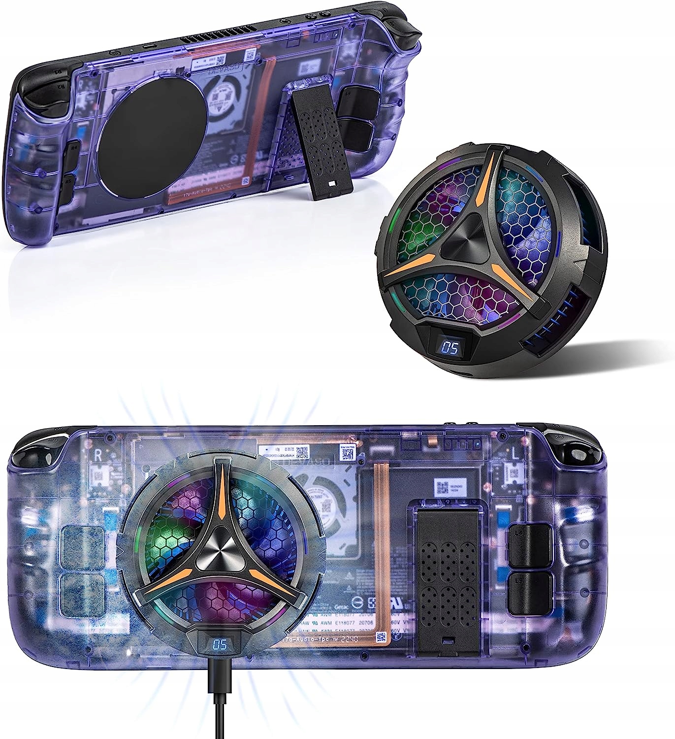 2W1 WENTYLATOR CHŁODZĄCY PŁYTĘ TYLNĄ DO STEAM DECK