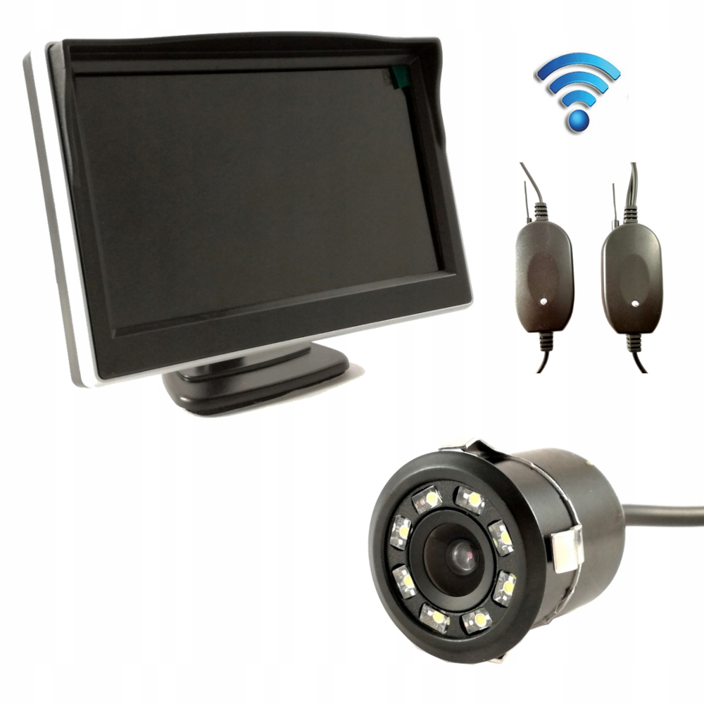 Monitor 5'' KAMERA cofania BEZPRZEWODOWA w ZDERZAK