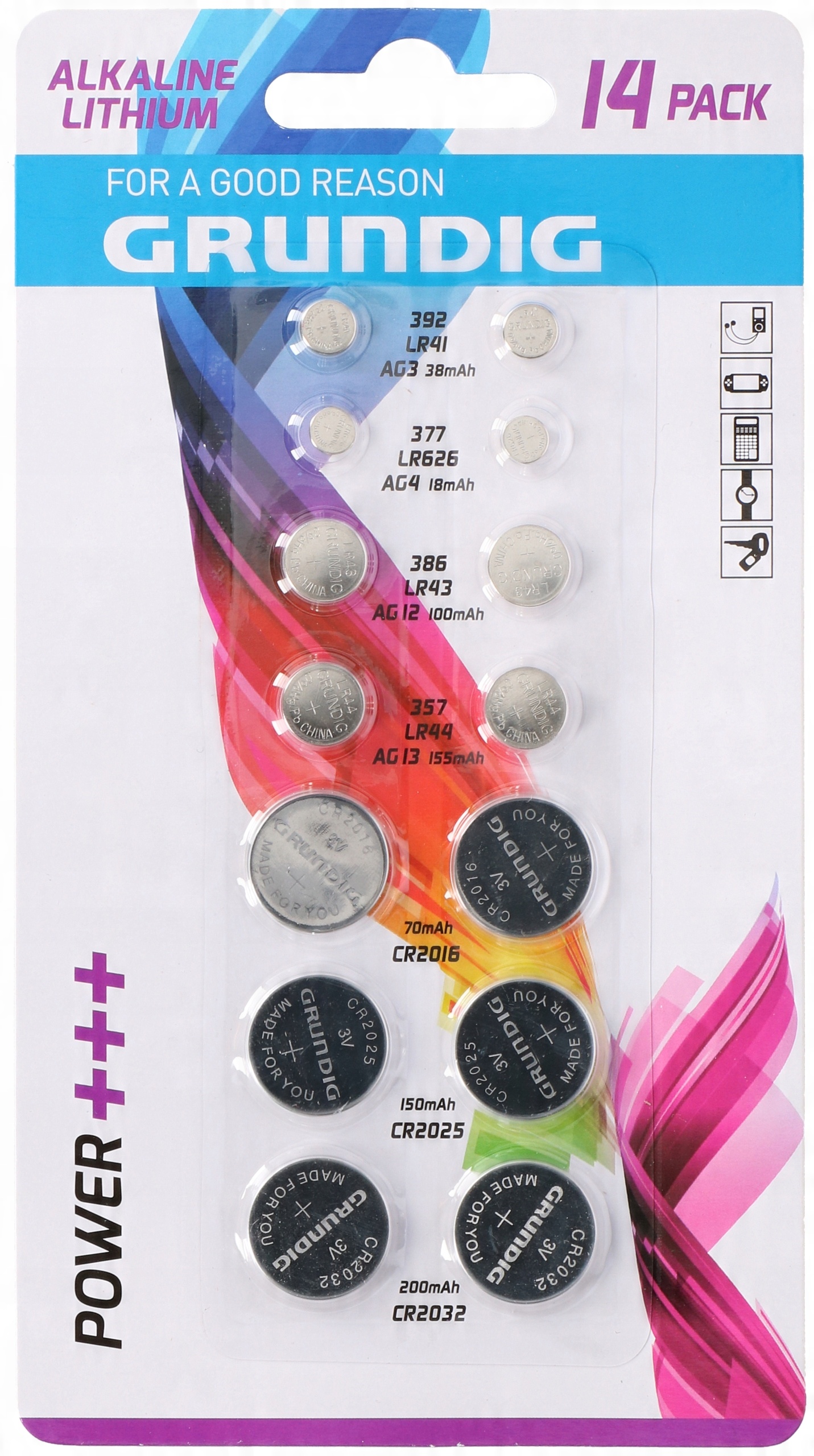 

Baterie AG3,AG4, AG12,AG13,CR2016,CR2025,CR2032 14