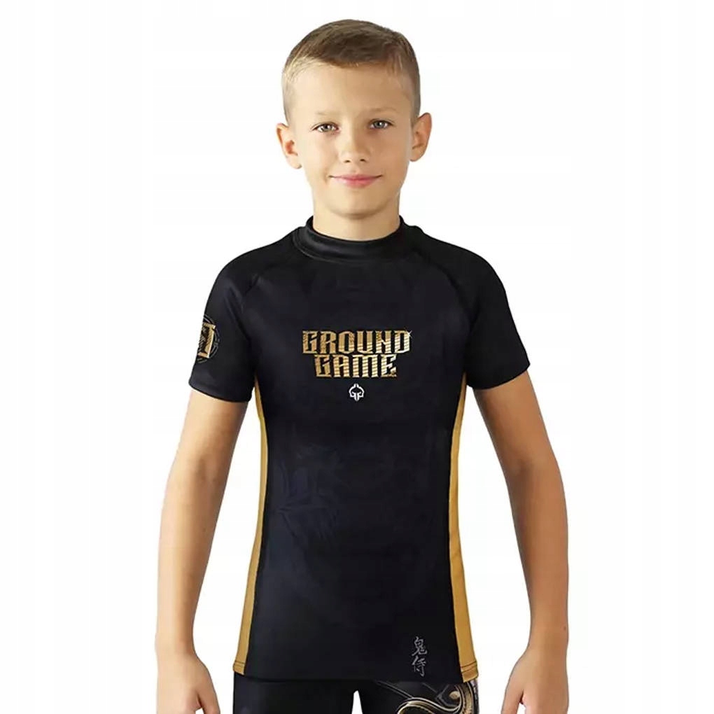 Rashguard dziecięcy z krótkim rękawem Oni Samurai Czarny r. 134 cm Marka Ground game