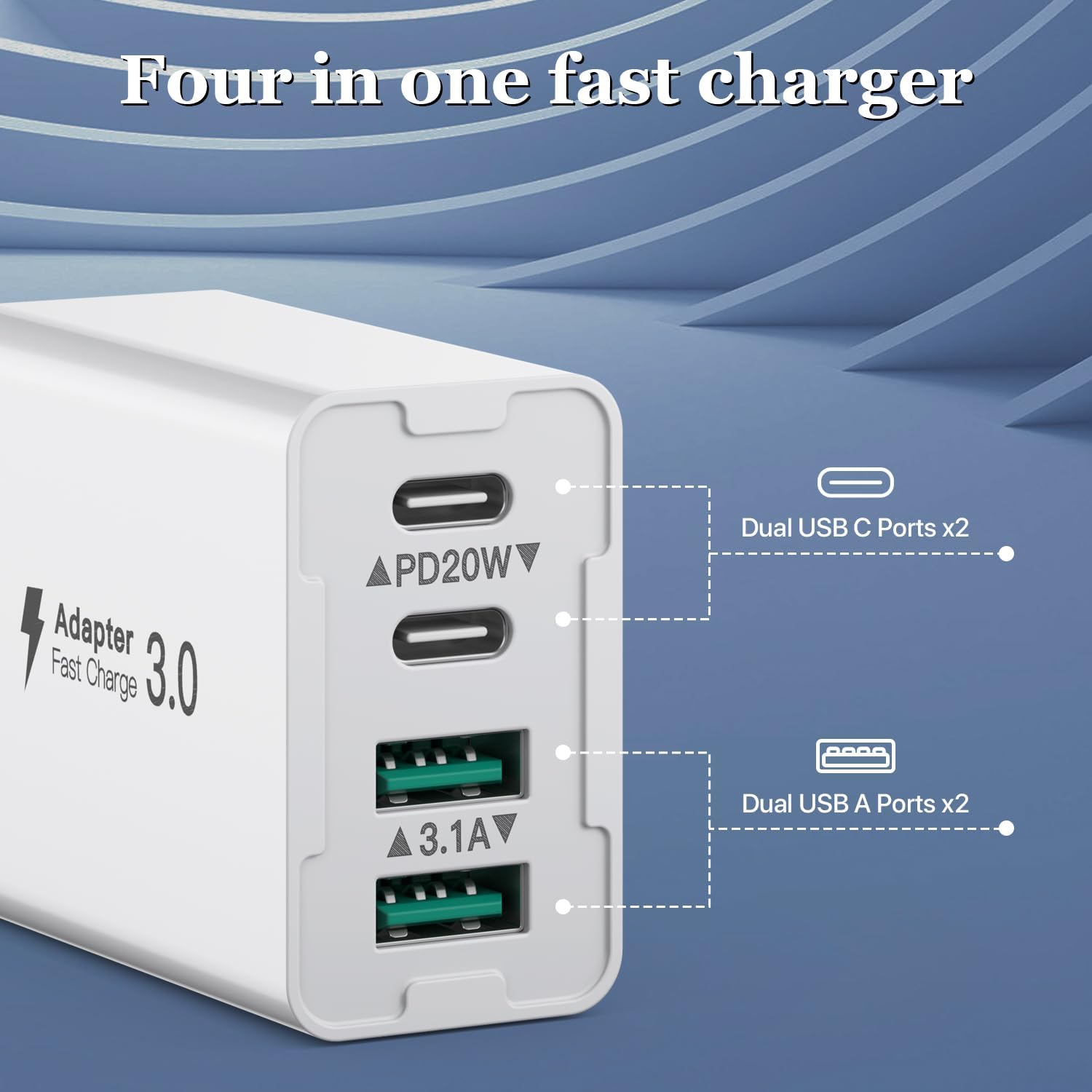 USB C sccvee 40W Ładowarka USB-C i USB-A Szybkie Ładowanie — miniatura 3