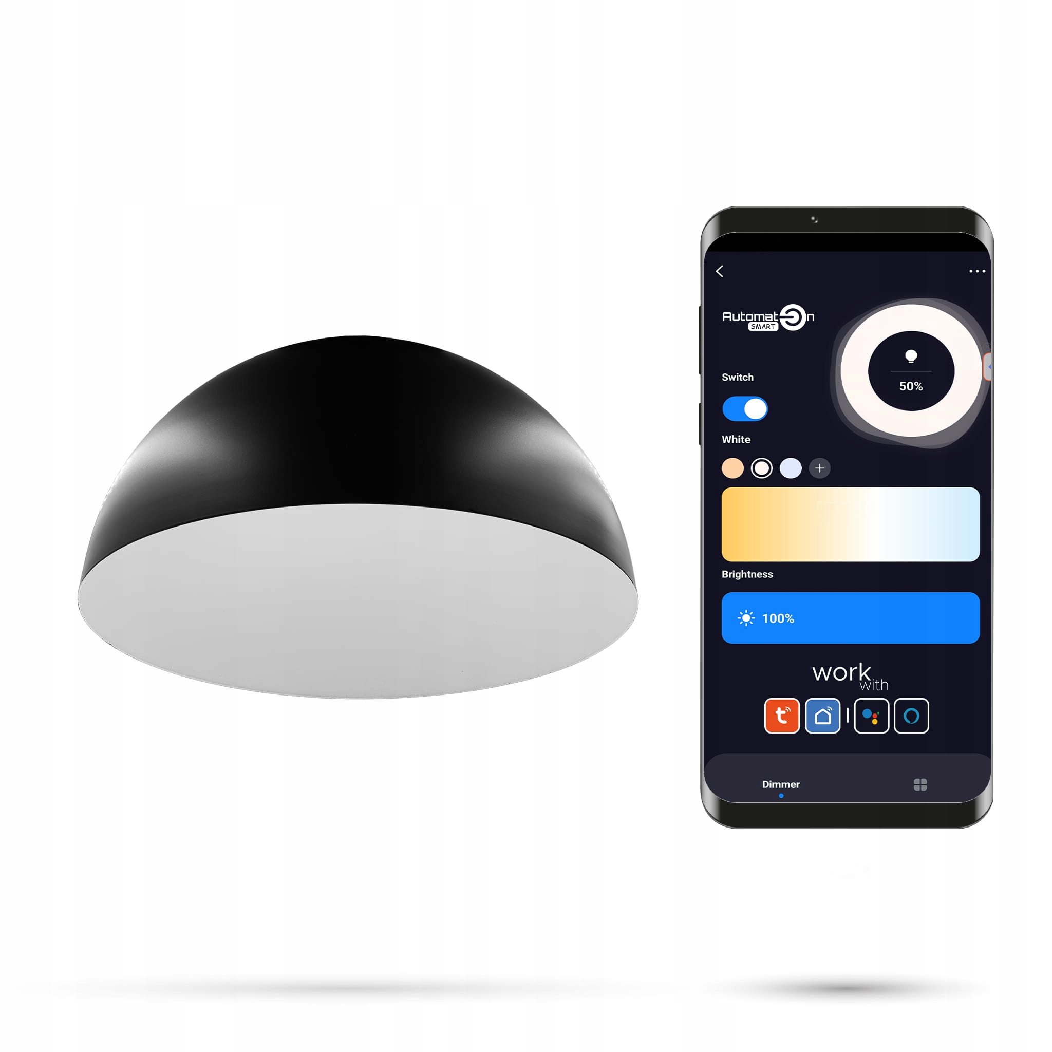 Lampa Zigbee Tuya Polkruh 18W K300 pre lišty FiberFLEX 48VDC 3000-6000K