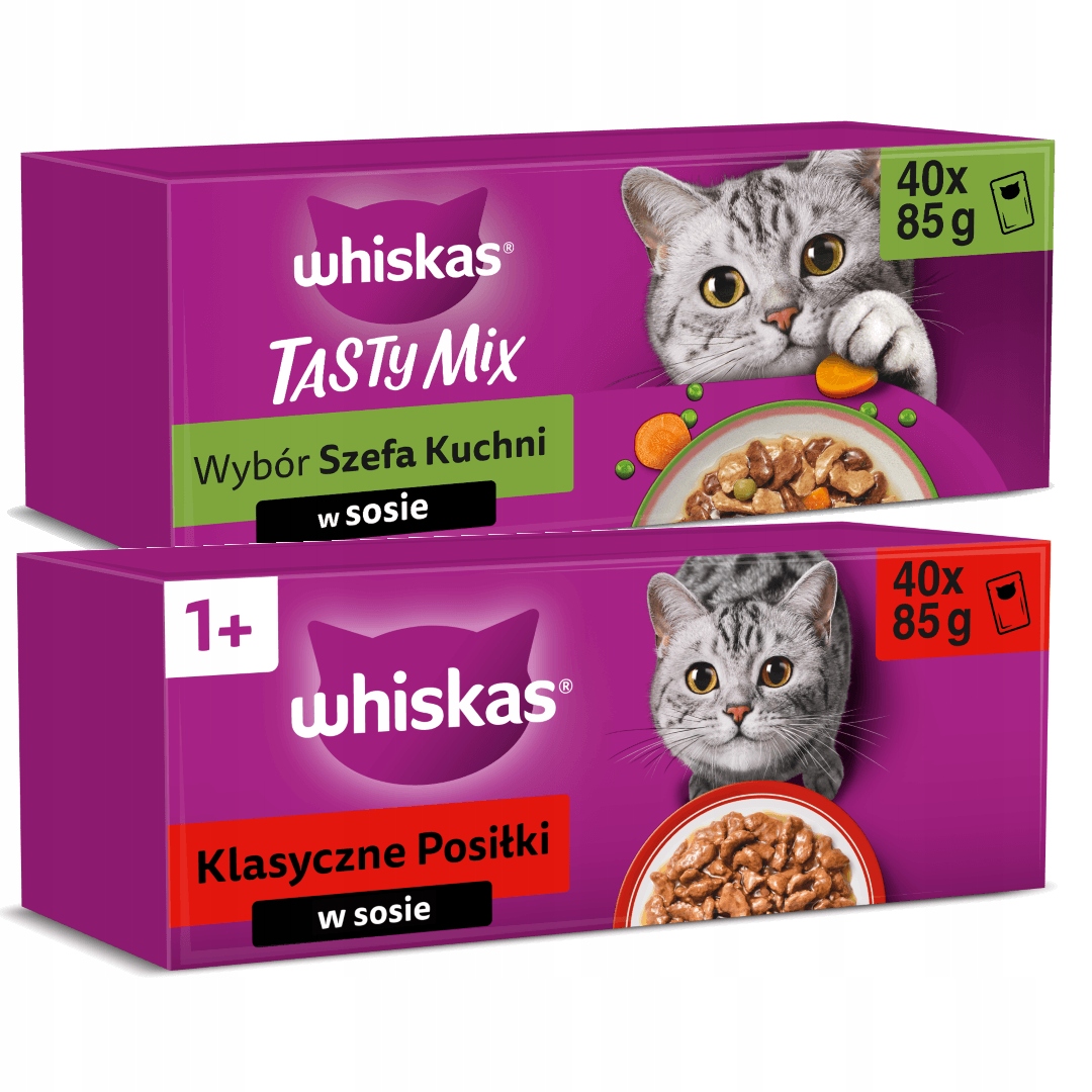 Whiskas Mokra Karma Dla Kota W Sosie 80x85g Tasty Mix Klasyczne Posiłki