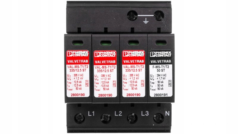 Obmedzovač prepätia typu 1+2 3P+N VAL-MS-T1/T2