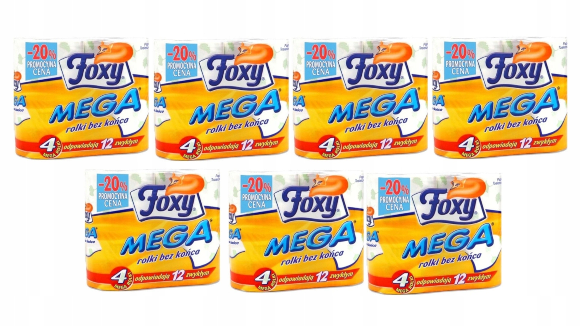

Foxy Papier Toaletowy Mega 4 Rolki Jak 12X 7 Sztuk
