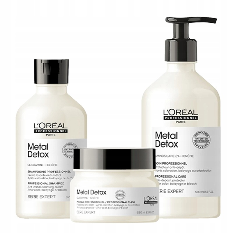 Loreal Metal Detox šampon 300 ml maska 500 ml kúra proti depozici 500 ml