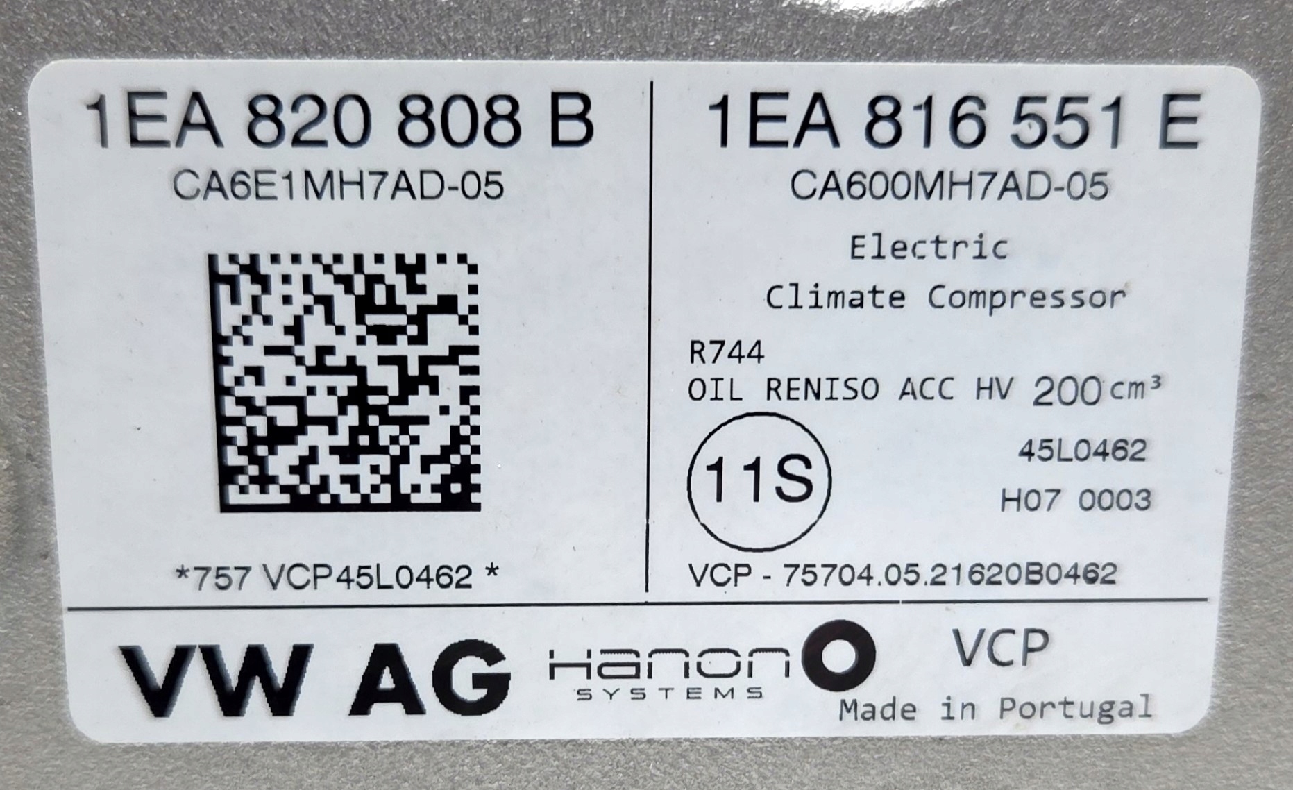 Компрессор кондиционера vw ID3 ID4 1EA816551E 1EA820808B