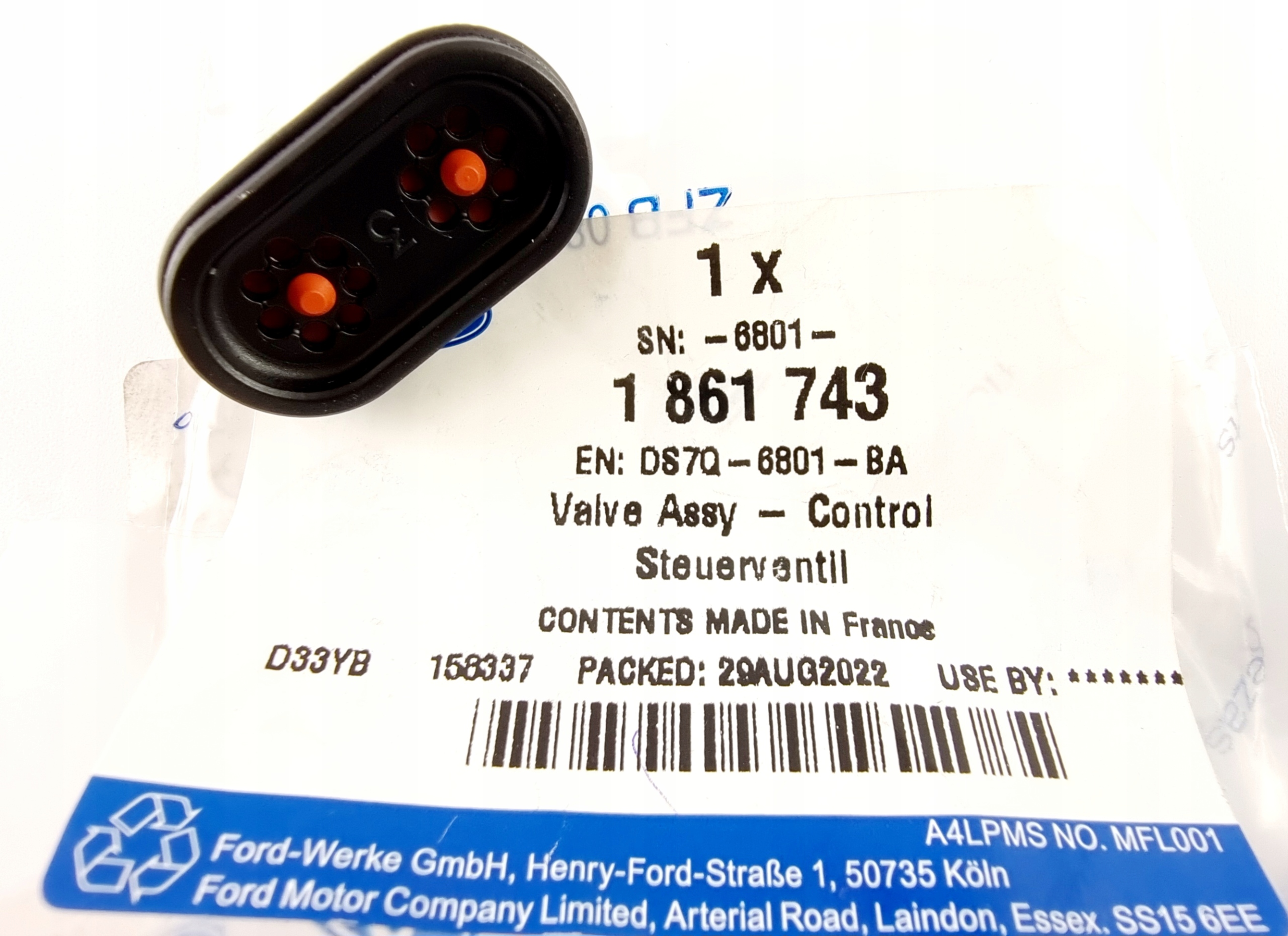 ZAWÓR STERUJĄCY GŁOWICY 2.0 DURATORQ EDGE FORD OE 1861743 _ DS7Q-6801-BA Numer katalogowy części DS7Q-6801-BA