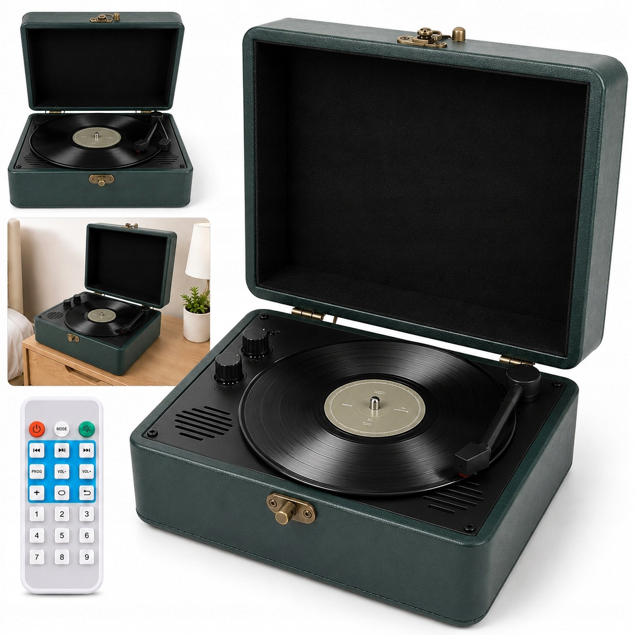Przenośny odtwarzacz CD Bluetooth z gośnikami Retro Home Suitcase CD Bb