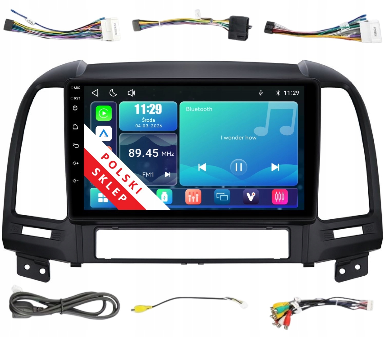 Radio 2DIN Nawigacja Linux Hyundai Santa Fe II 2 Apple Carplay Android Auto