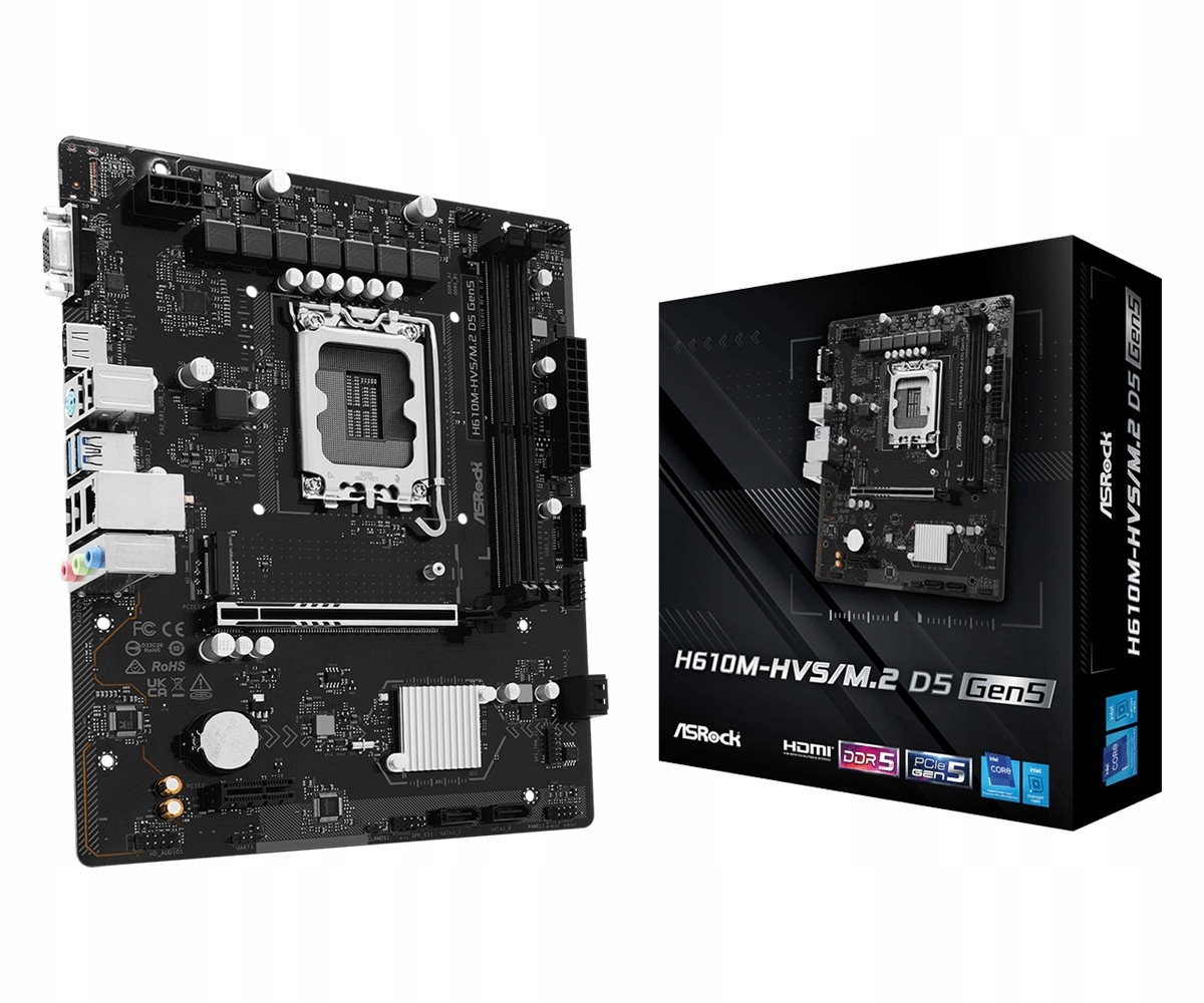 Asrock Základní deska H610M-HVS/M.2 D5 GEN5 s1700 2DDR5 Dp/hdmi mATX