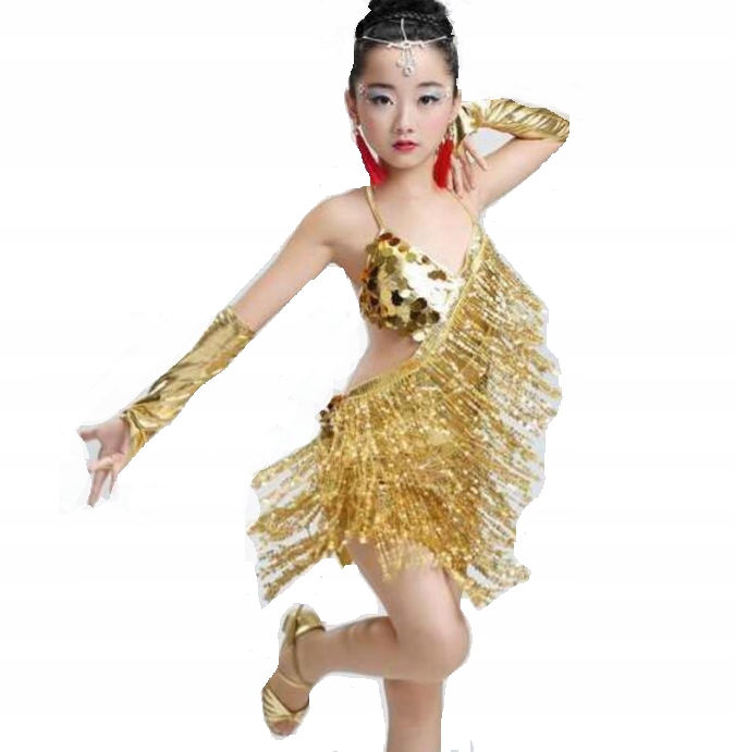 Sukienka Do Tańca Komplet 128 Dziecięca Latino 876