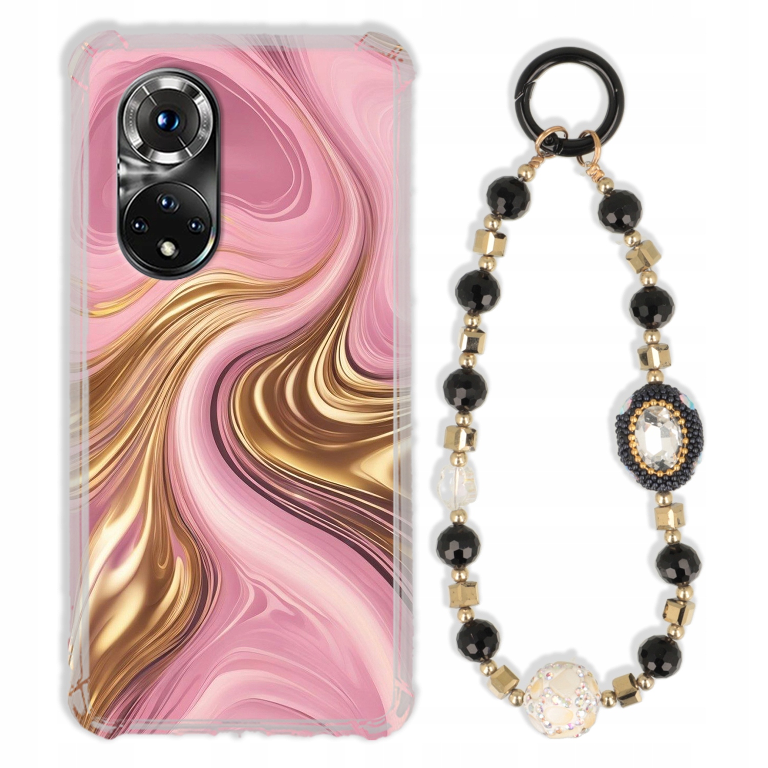 Pouzdro Pro Huawei Honor 50 Pro Antishock Zirkony Černo Zlaté|pevné|pevné